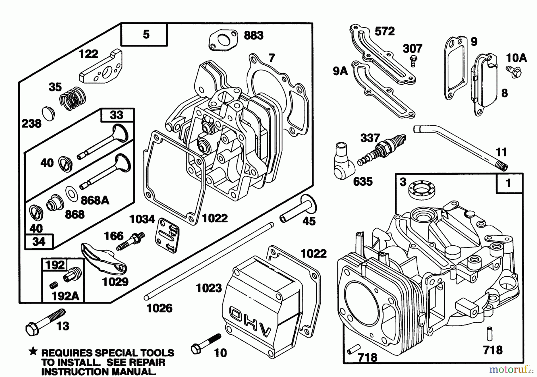  Toro Neu Mowers, Walk-Behind Seite 1 20466 - Toro Super Recycler Lawnmower, 1995 (5900001-5999999) ENGINE GTS 150 (MODEL NO. 20465 ONLY)(MODEL NO. 97772-0310-A2) #1