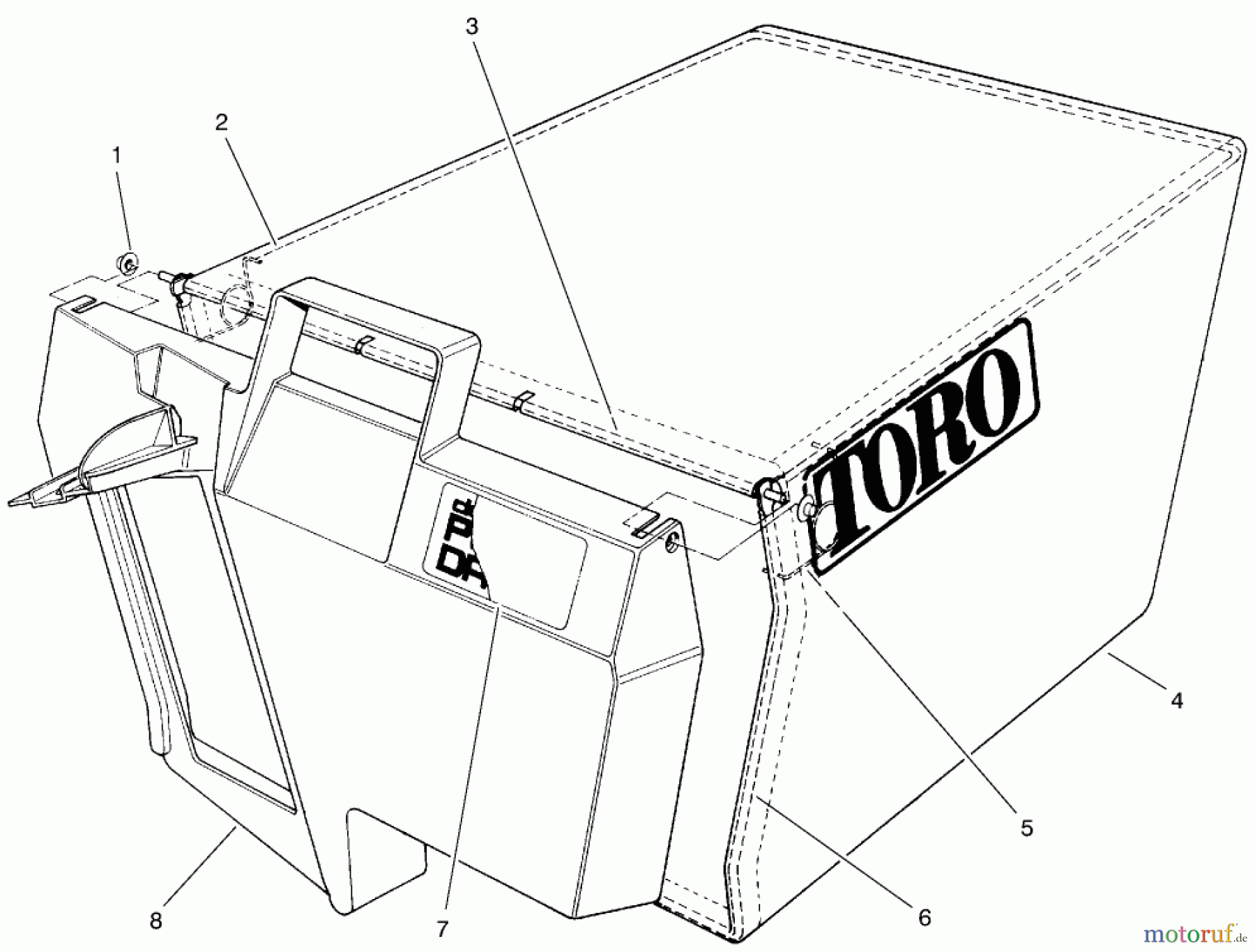  Toro Neu Mowers, Walk-Behind Seite 1 20476 - Toro Lawnmower, 1996 (6900001-6999999) BAG ASSEMBLY PART NO. 11-0189
