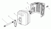 Toro 20526 - Lawnmower, 1987 (7000001-7999999) Spareparts MUFFLER ASSEMBLY (MODEL NO.VMG6)