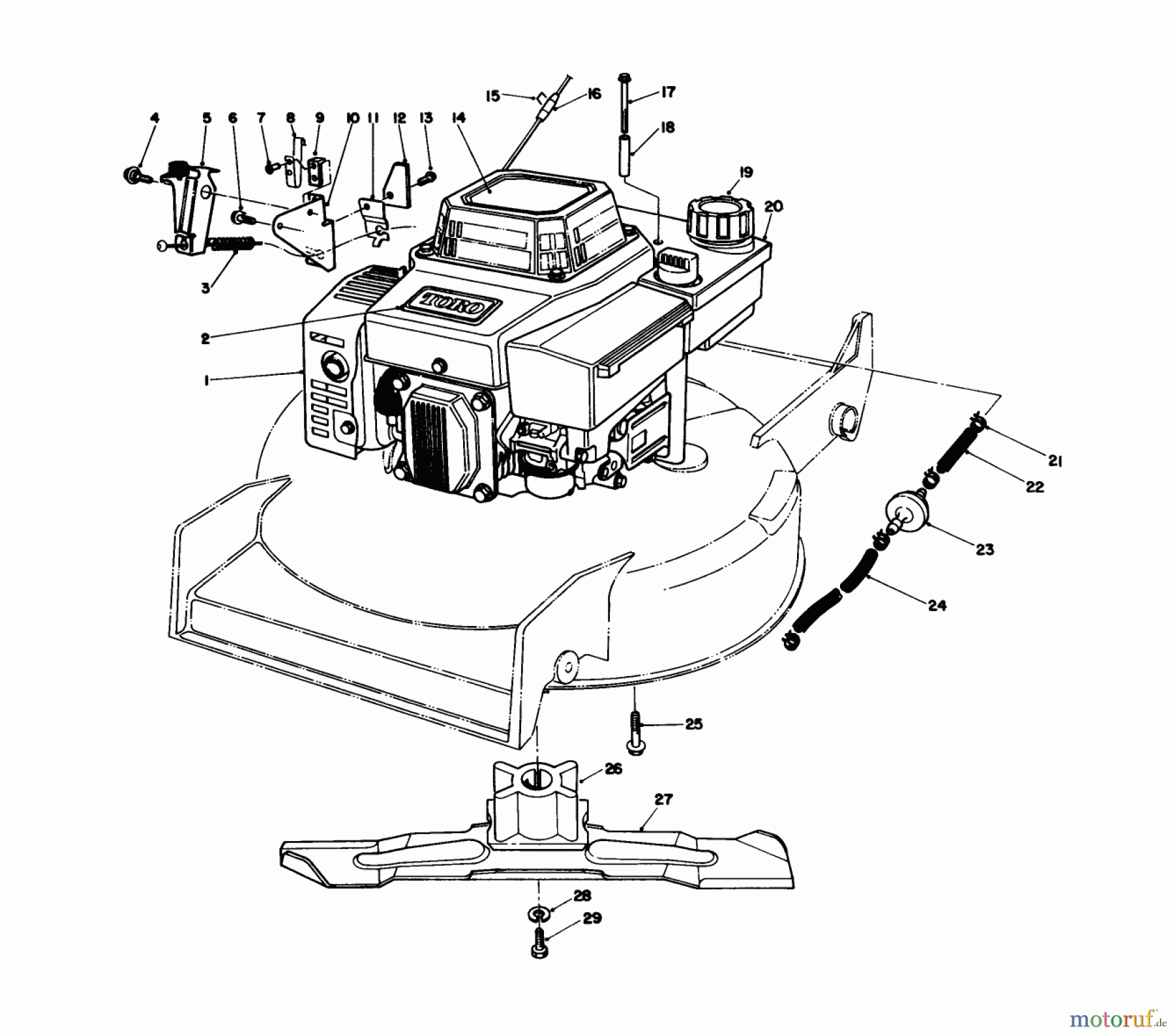  Toro Neu Mowers, Walk-Behind Seite 1 20526 - Toro Lawnmower, 1988 (8000001-8999999) ENGINE ASSEMBLY