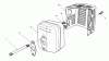 Toro 20526C - Lawnmower, 1987 (7000001-7999999) Spareparts MUFFLER ASSEMBLY(MODEL NO. VMG6)