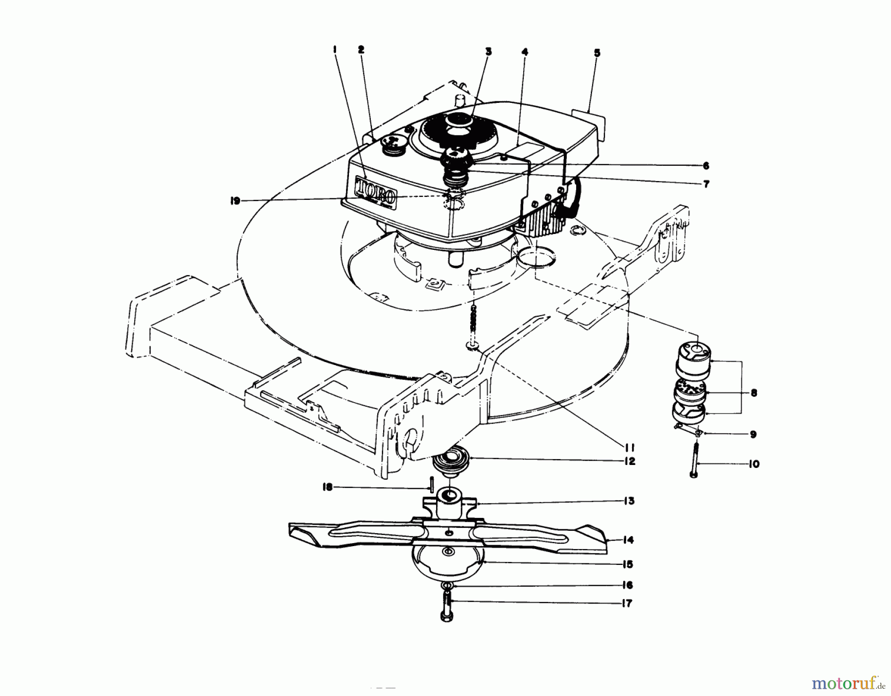  Toro Neu Mowers, Walk-Behind Seite 1 20575 - Toro Lawnmower, 1978 (8000001-8007500) ENGINE ASSEMBLY