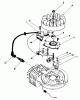 Toro 20581 - Lawnmower, 1983 (3000001-3999999) Spareparts FLYWHEEL & MAGNETO ASSEMBLY