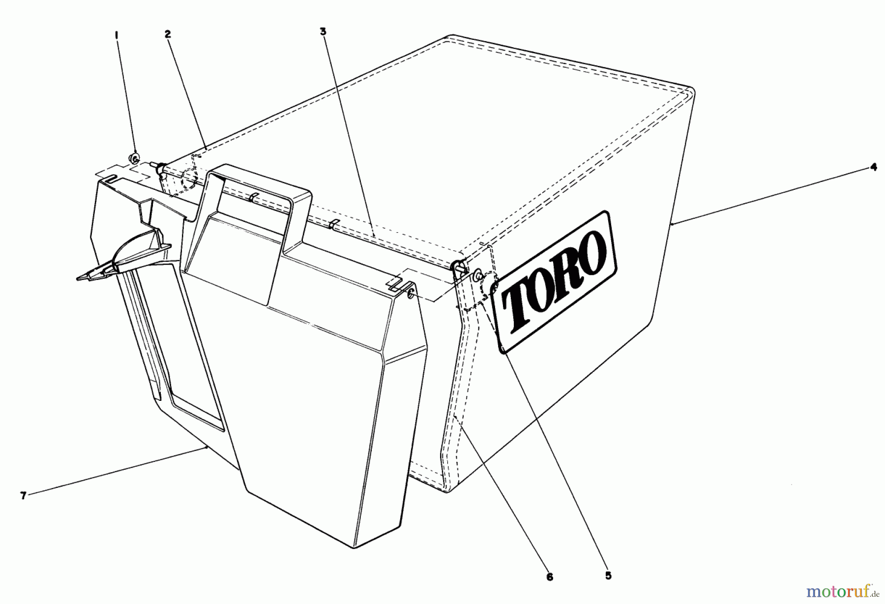  Toro Neu Mowers, Walk-Behind Seite 1 20581 - Toro Lawnmower, 1985 (5000001-5999999) GRASS BAG ASSEMBLY NO. 11-0159