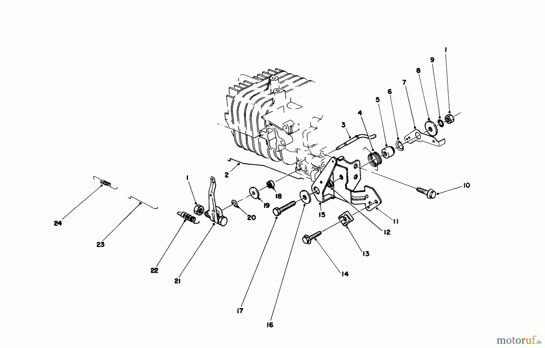  Toro Neu Mowers, Walk-Behind Seite 1 20581 - Toro Lawnmower, 1987 (7000001-7999999) GOVERNOR ASSEMBLY (ENGINE MODEL NO. 47PF5 & 47PG6)
