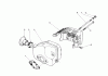Toro 20581 - Lawnmower, 1987 (7000001-7999999) Spareparts MUFFLER ASSEMBLY (ENGINE MODEL NO. 47PF5 & 47PG6)