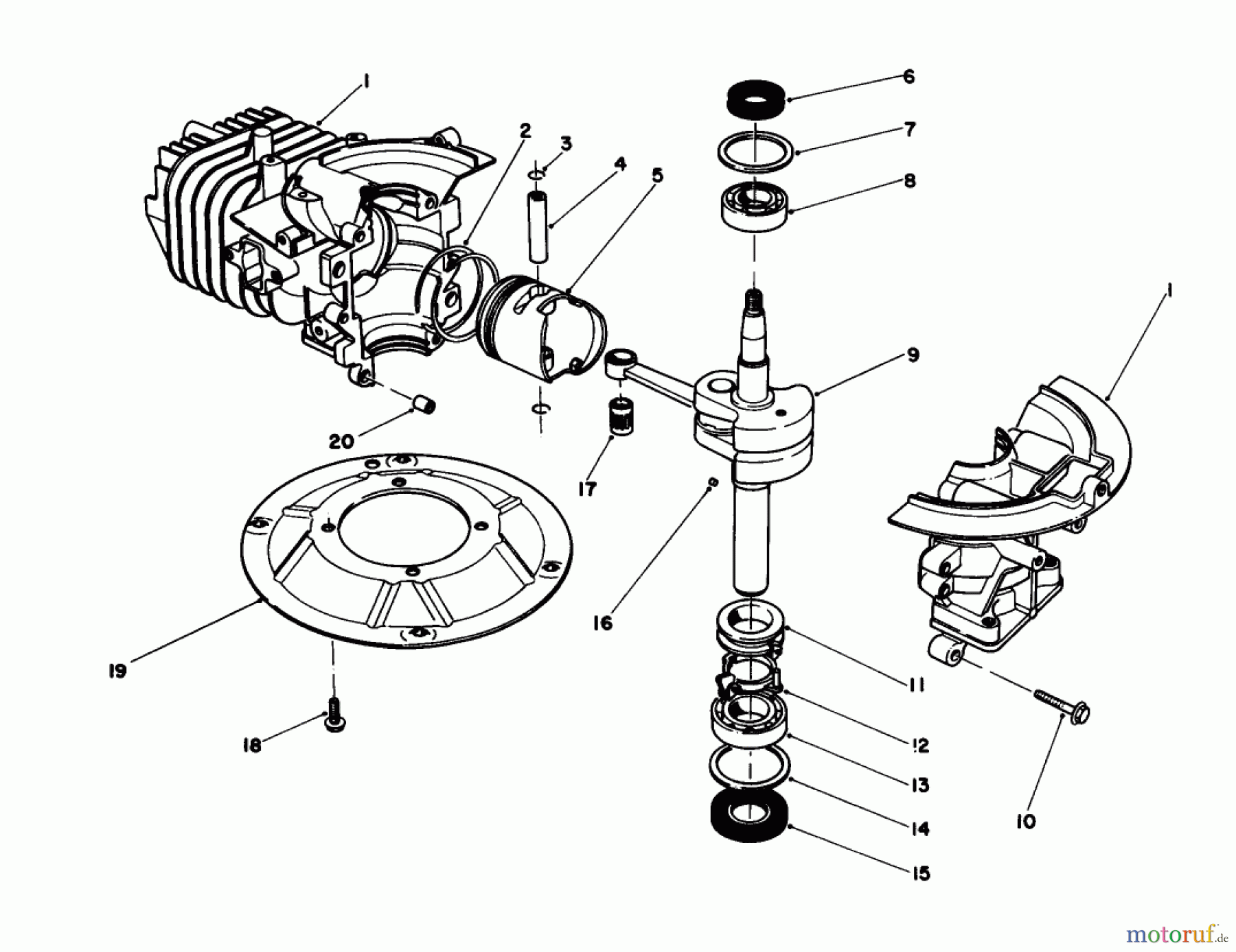  Toro Neu Mowers, Walk-Behind Seite 1 20581 - Toro Lawnmower, 1988 (8000001-8999999) ENGINE ASSEMBLY (ENGINE MODEL NO. 47PH7)