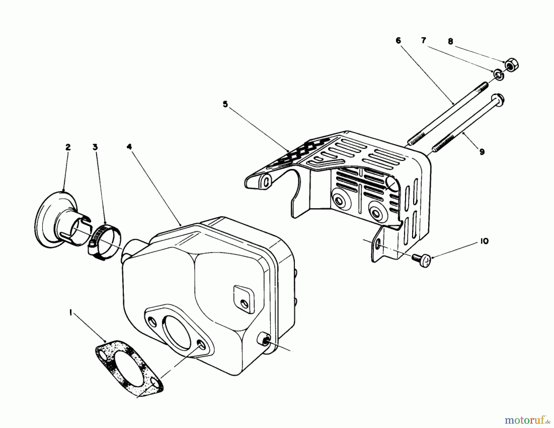  Toro Neu Mowers, Walk-Behind Seite 1 20581 - Toro Lawnmower, 1988 (8000001-8999999) MUFFLER ASSEMBLY (ENGINE MODEL NO.47PH7)