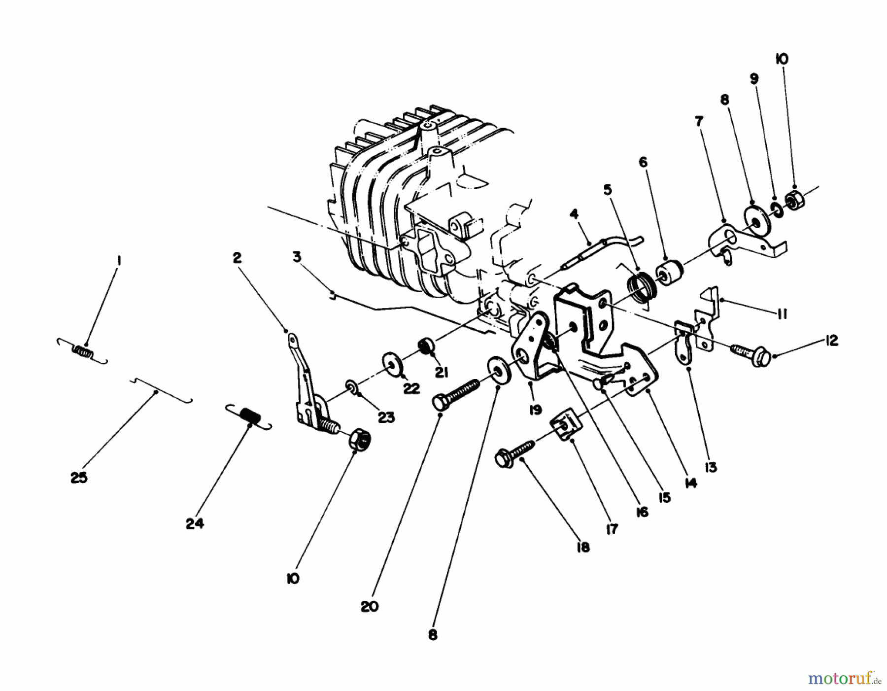  Toro Neu Mowers, Walk-Behind Seite 1 20584 - Toro Lawnmower, 1988 (8000001-8999999) GOVERNOR ASSEMBLY (ENGINE MODEL NO. 47PH7)