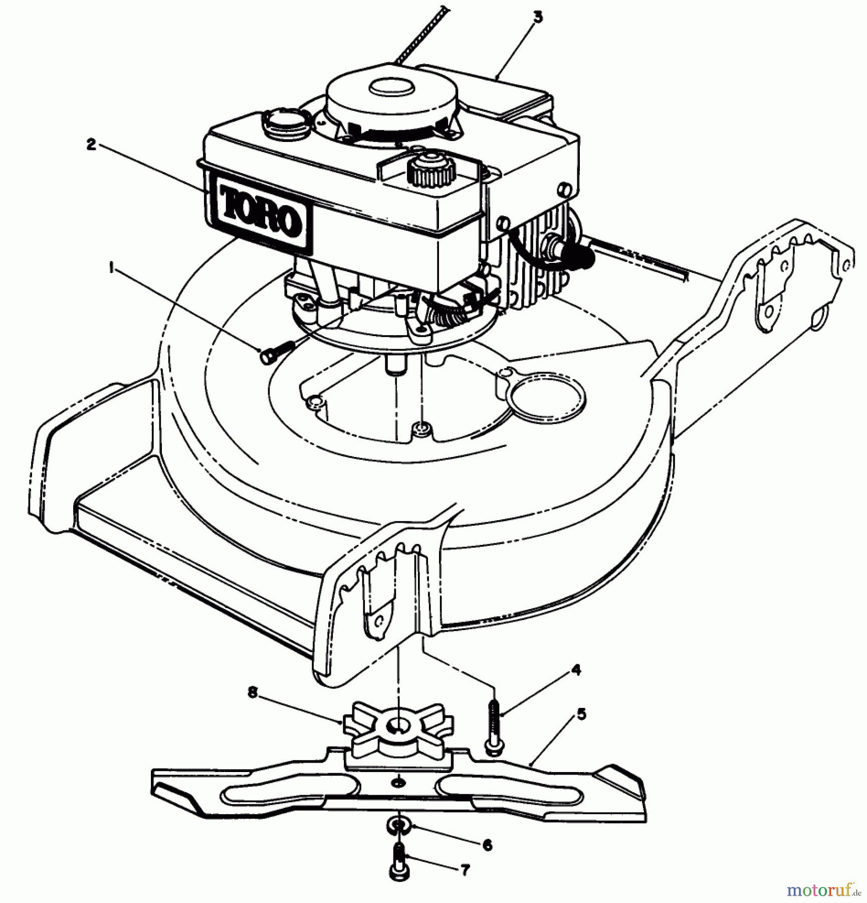  Toro Neu Mowers, Walk-Behind Seite 1 20586 - Toro Lawnmower, 1986 (6000001-6999999) ENGINE ASSEMBLY