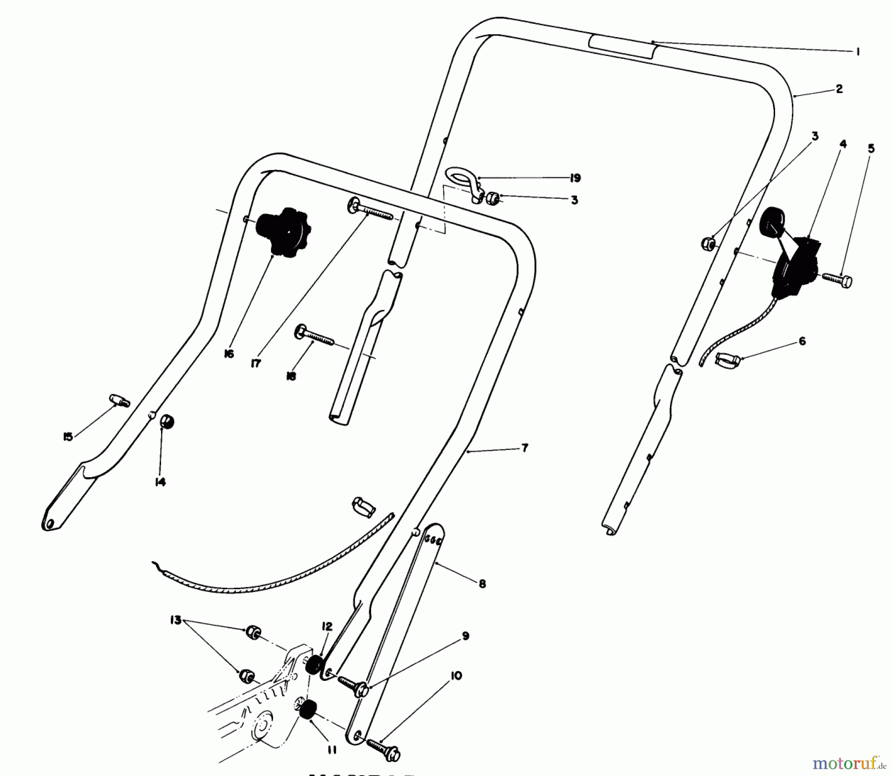  Toro Neu Mowers, Walk-Behind Seite 1 20588 - Toro Lawnmower, 1987 (7000001-7999999) HANDLE ASSEMBLY