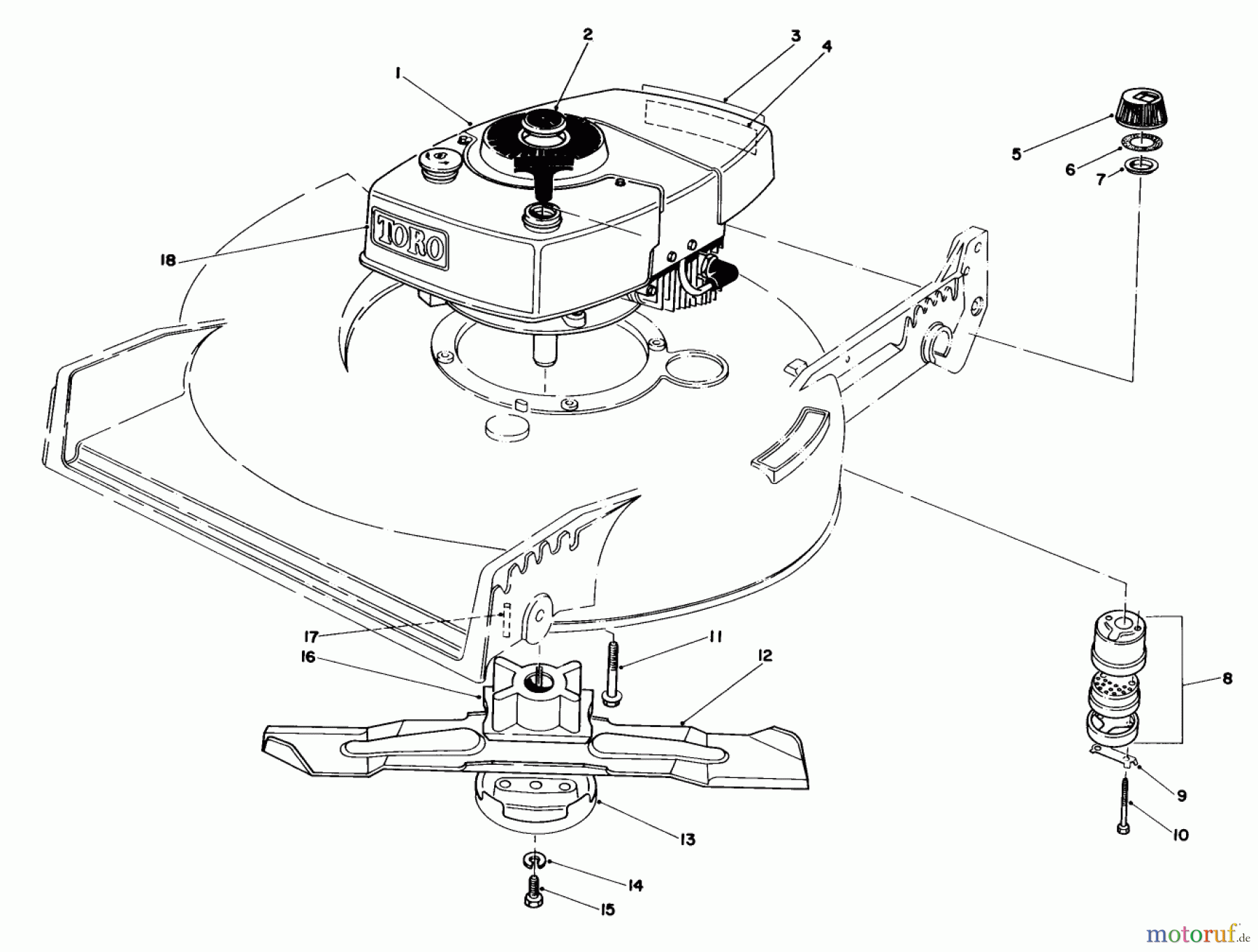  Toro Neu Mowers, Walk-Behind Seite 1 20610 - Toro Lawnmower, 1983 (3000001-3999999) ENGINE ASSEMBLY
