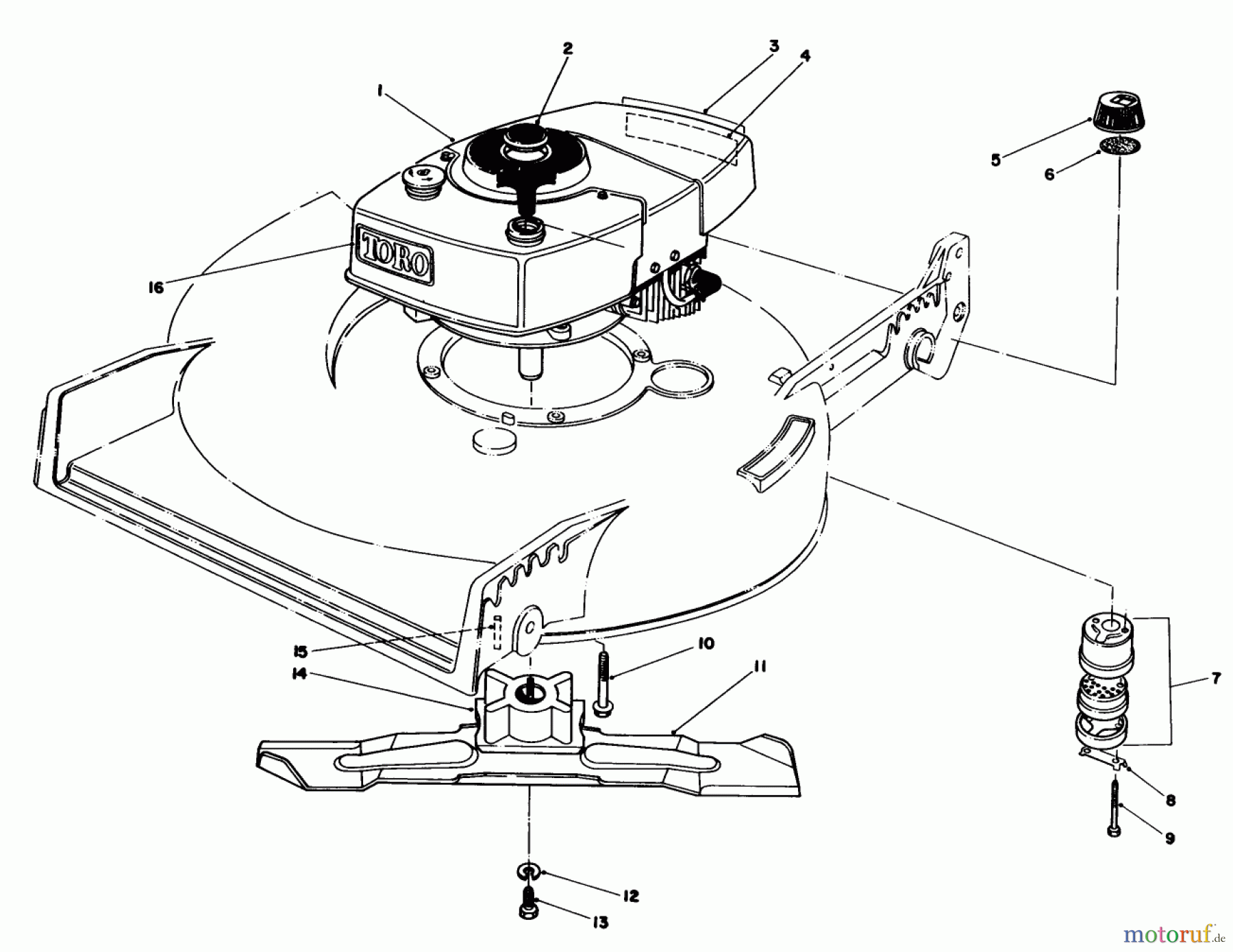  Toro Neu Mowers, Walk-Behind Seite 1 20610 - Toro Lawnmower, 1984 (4000001-4999999) ENGINE ASSEMBLY
