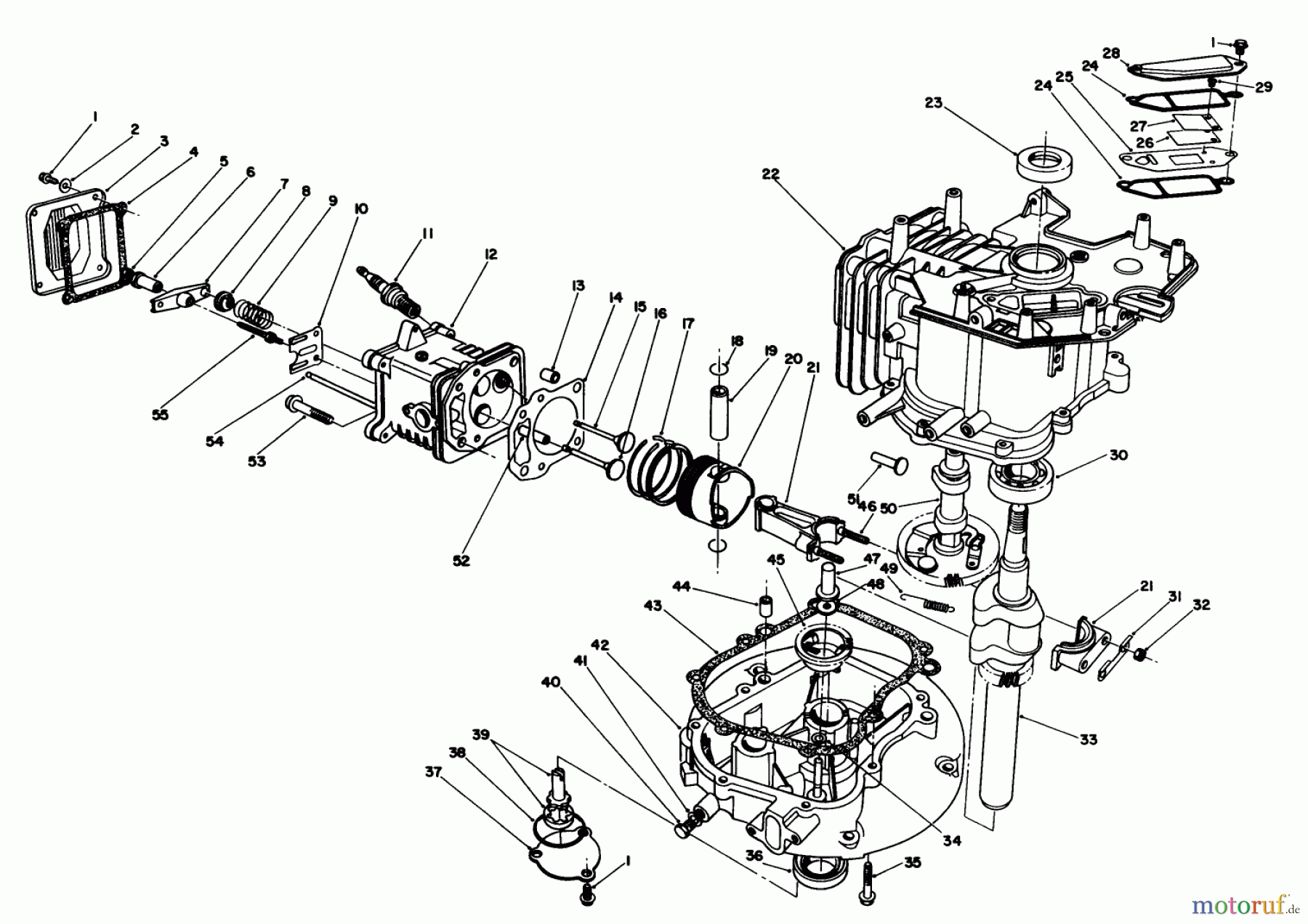  Toro Neu Mowers, Walk-Behind Seite 1 20620 - Toro Lawnmower, 1987 (7000001-7999999) ENGINE ASSEMBLY (MODEL NO. VMG6)