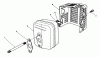Toro 20620 - Lawnmower, 1987 (7000001-7999999) Spareparts MUFFLER ASSEMBLY (MODEL NO. VMG6)