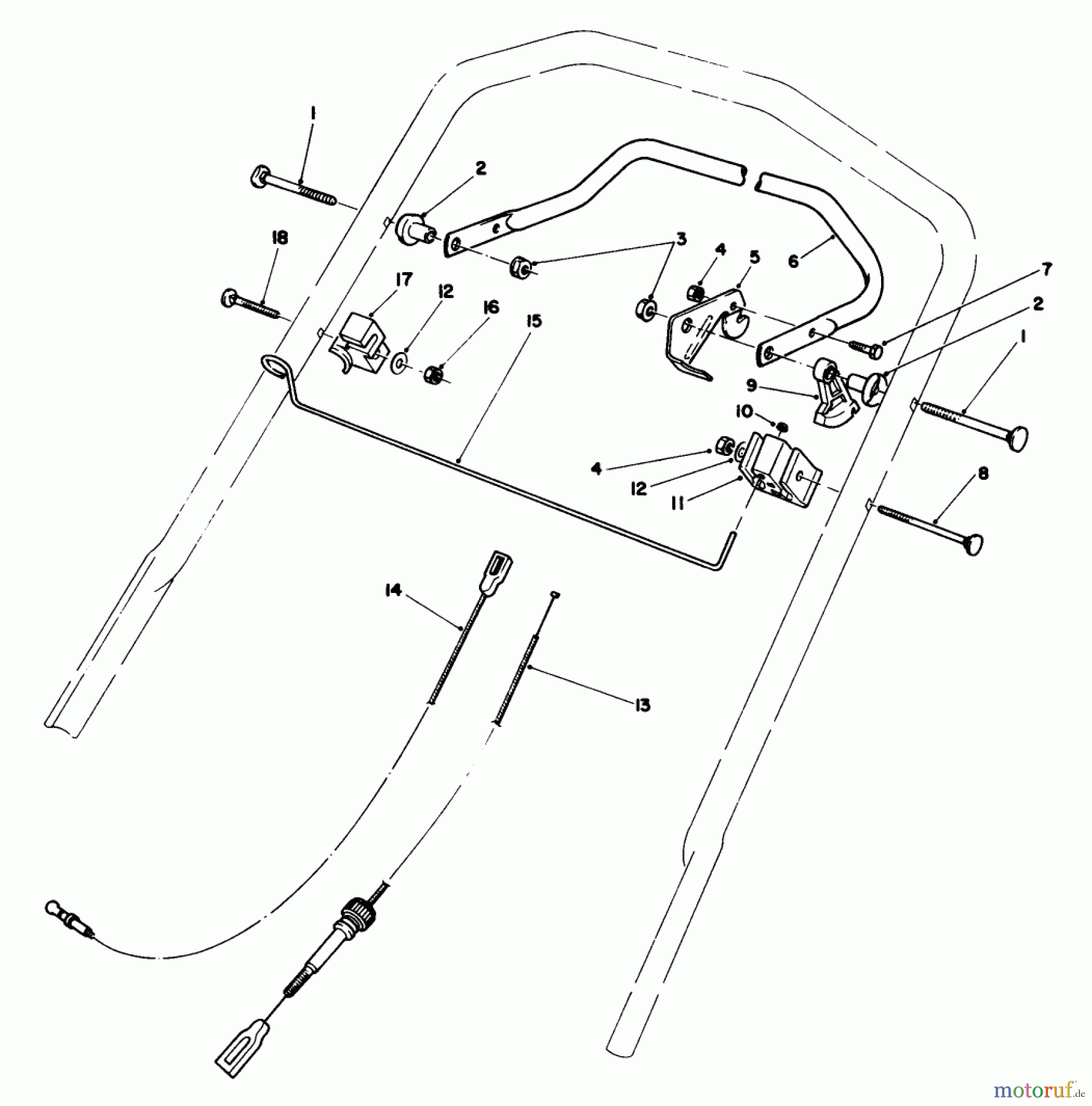  Toro Neu Mowers, Walk-Behind Seite 1 20620C - Toro Lawnmower, 1988 (8000001-8999999) TRACTION CONTROL ASSEMBLY