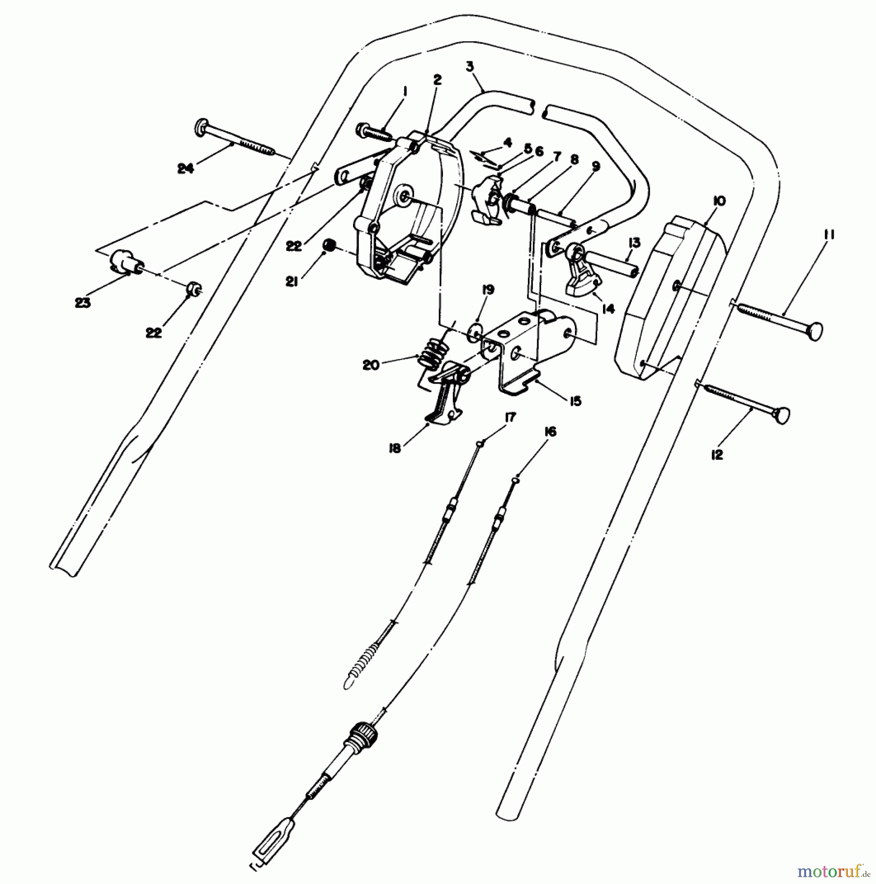  Toro Neu Mowers, Walk-Behind Seite 1 20622 - Toro Lawnmower, 1986 (6000001-6999999) TRACTION CONTROL ASSEMBLY