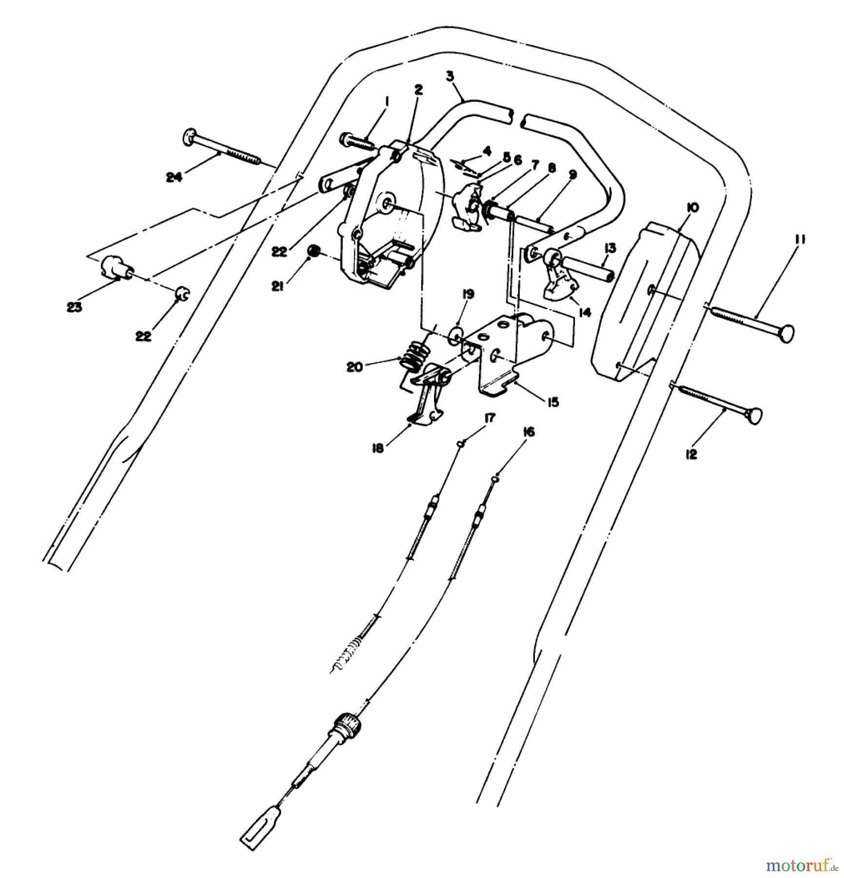  Toro Neu Mowers, Walk-Behind Seite 1 20624 - Toro Lawnmower, 1988 (8000001-8999999) TRACTION CONTROL ASSEMBLY