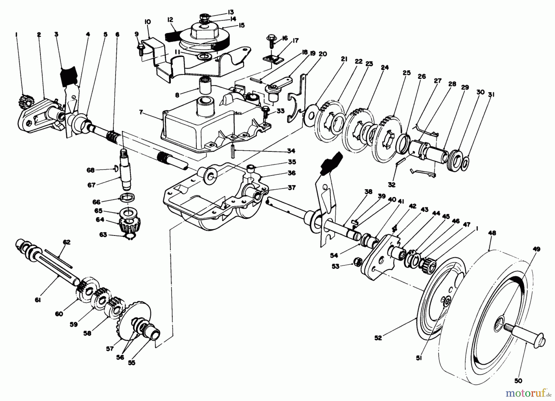  Toro Neu Mowers, Walk-Behind Seite 1 20628C - Toro Lawnmower, 1986 (6000001-6999999) GEAR CASE ASSEMBLY