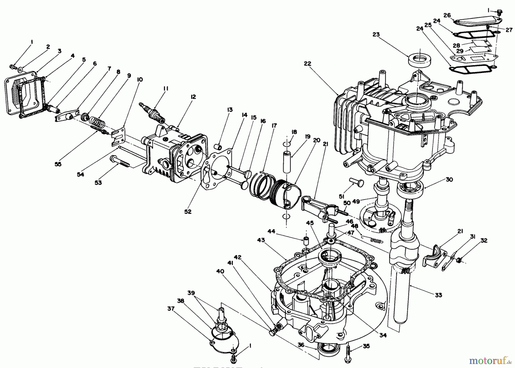  Toro Neu Mowers, Walk-Behind Seite 1 20629C - Toro Lawnmower, 1987 (7000001-7999999) ENGINE ASSEMBLY (MODEL NO. VMG6)