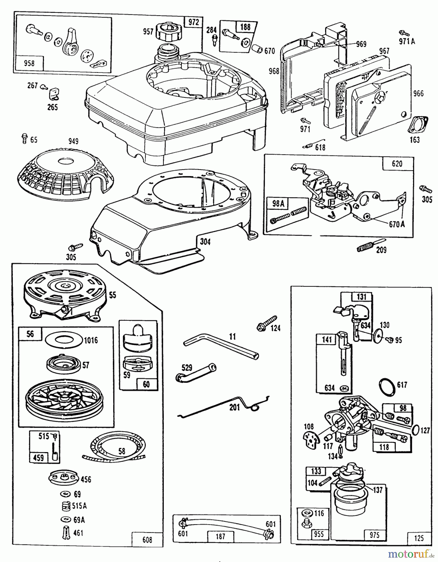  Toro Neu Mowers, Walk-Behind Seite 1 20668 - Toro Lawnmower, 1990 (0000001-0999999) ENGINE MODEL NO. 124702-3115-01 #2