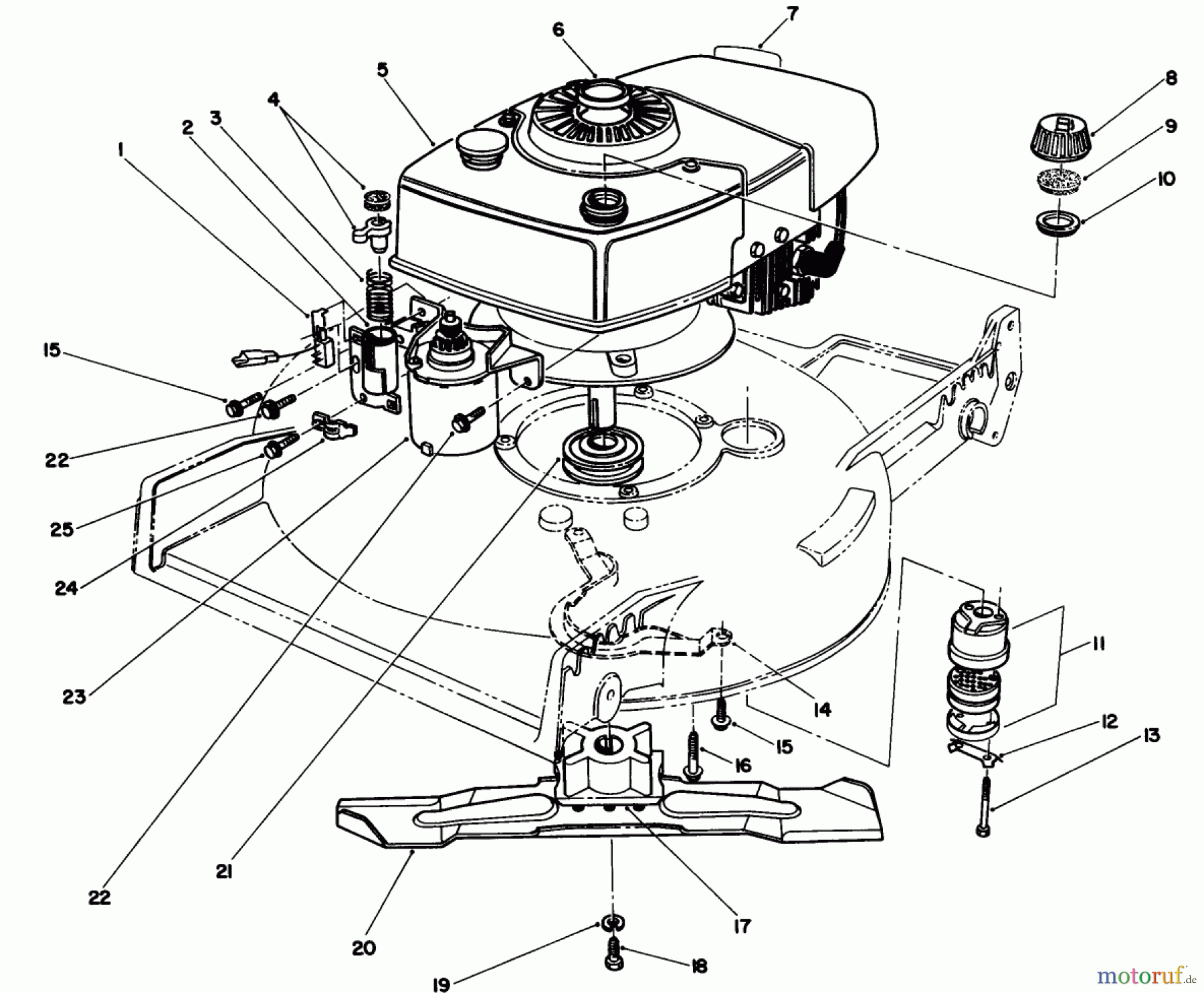 Toro Neu Mowers, Walk-Behind Seite 1 20671 - Toro Lawnmower, 1989 (9000001-9999999) ENGINE ASSEMBLY
