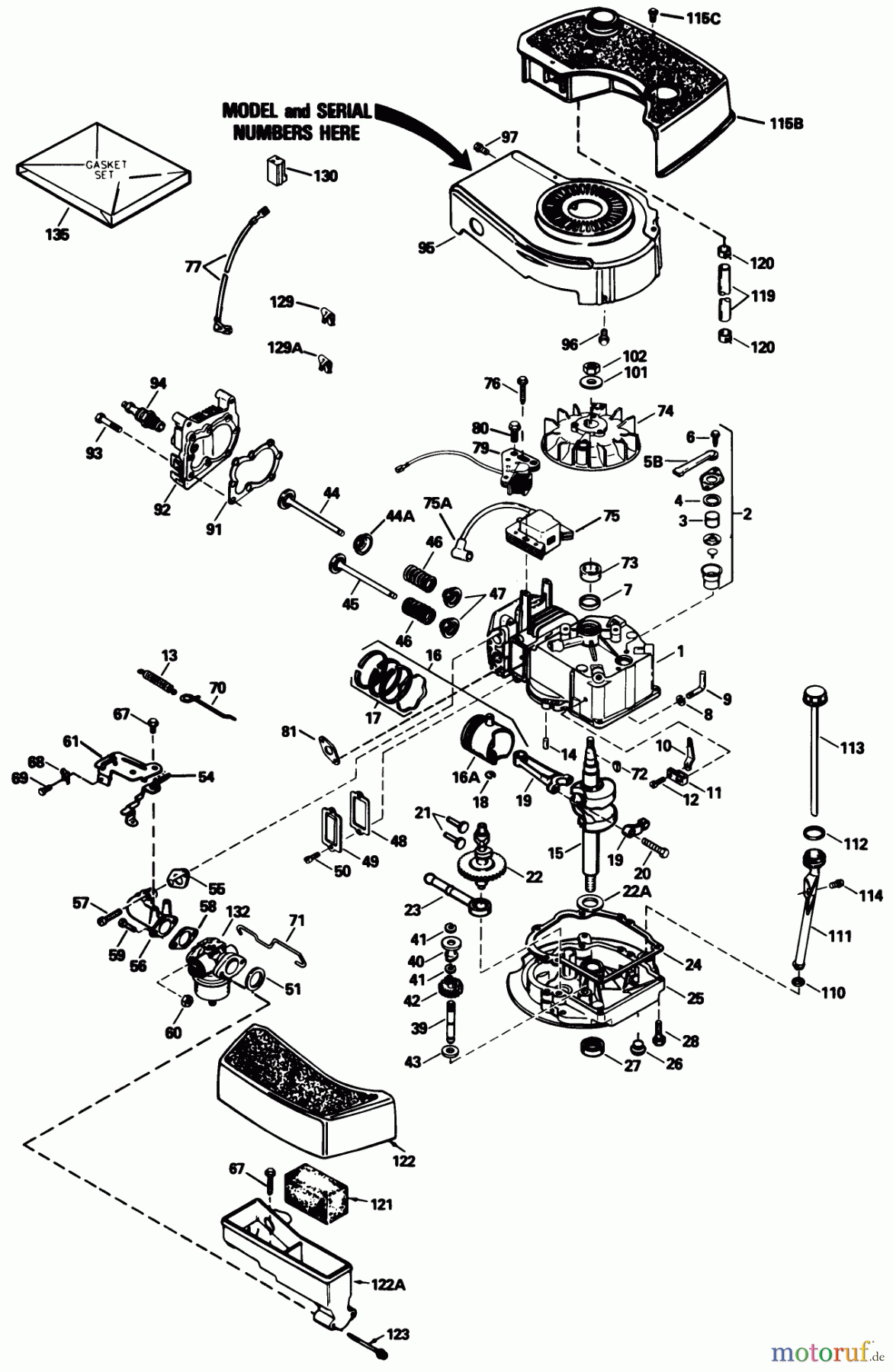  Toro Neu Mowers, Walk-Behind Seite 1 20671 - Toro Lawnmower, 1989 (9000001-9999999) ENGINE MODEL NO. TNT 100-10104F