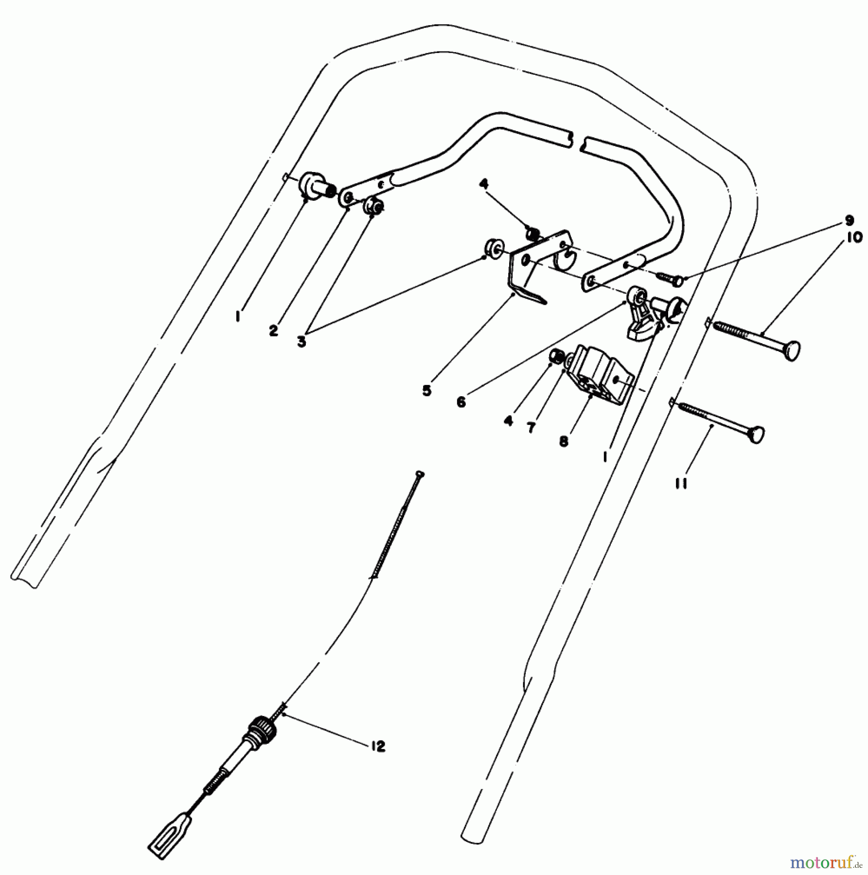  Toro Neu Mowers, Walk-Behind Seite 1 20671 - Toro Lawnmower, 1989 (9000001-9999999) TRACTION CONTROL ASSEMBLY