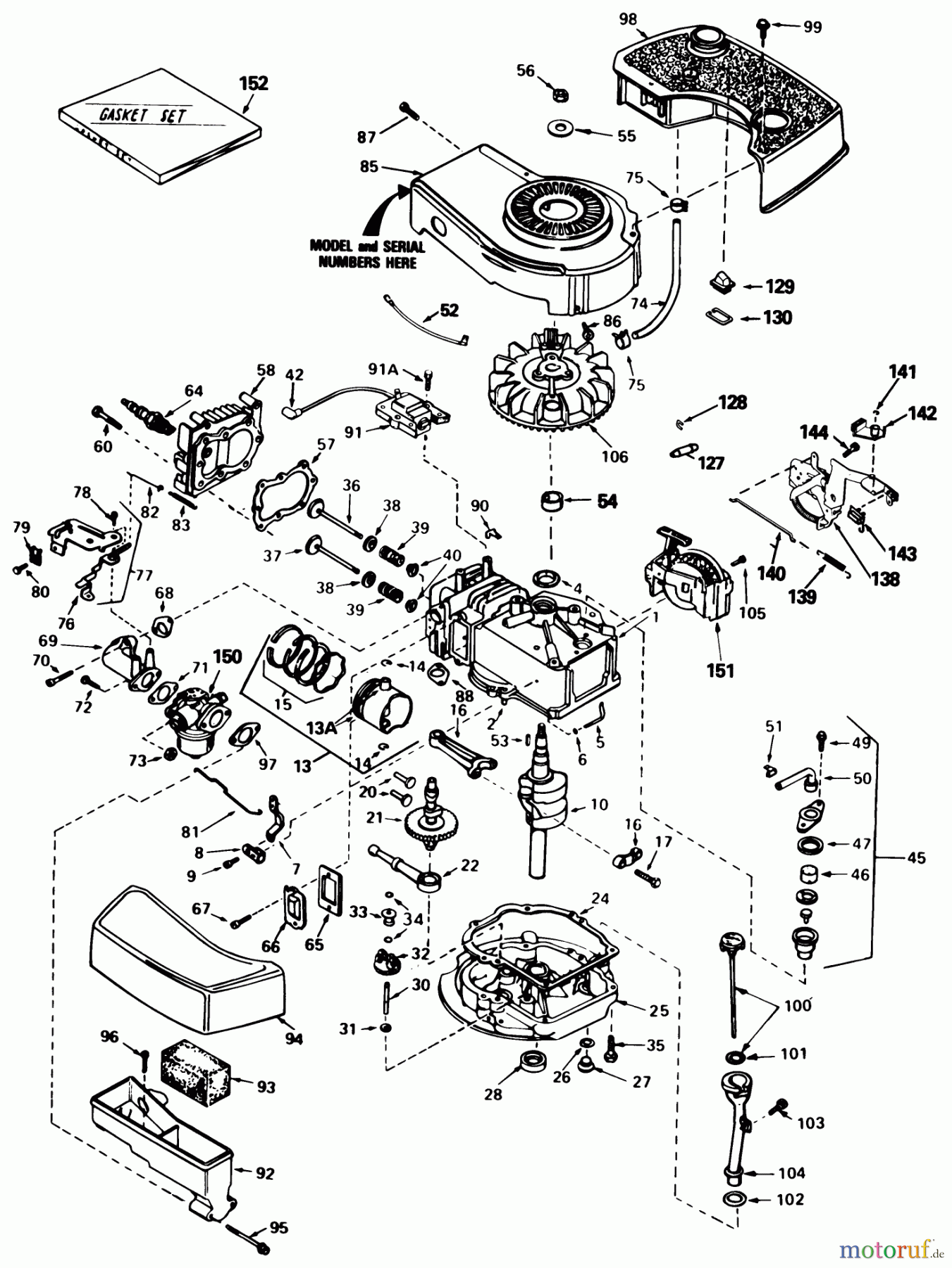  Toro Neu Mowers, Walk-Behind Seite 1 20674 - Toro Lawnmower, 1983 (3000001-3999999) ENGINE TECUMSEH MODEL TNT 100-10085E