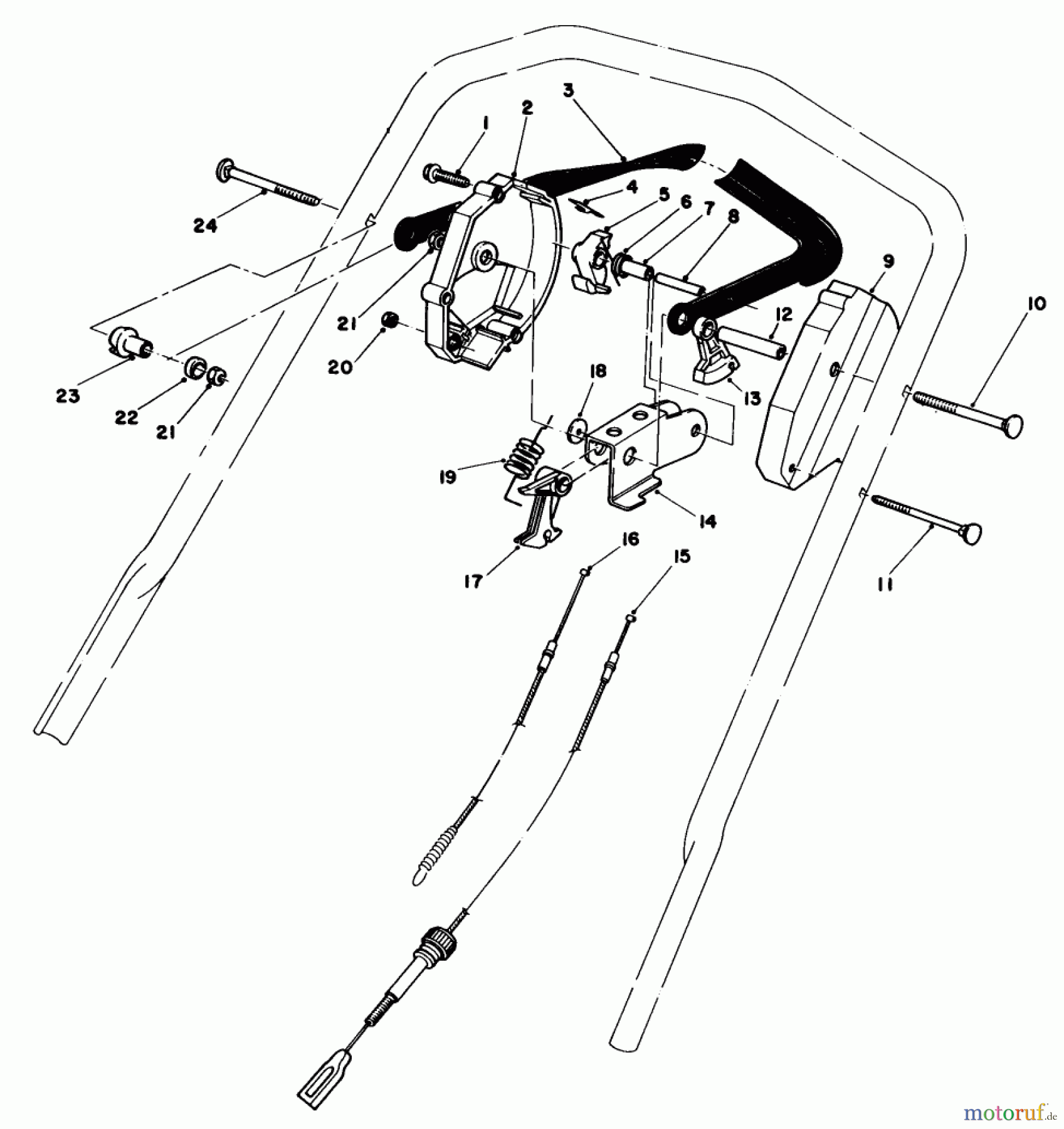  Toro Neu Mowers, Walk-Behind Seite 1 20676 - Toro Lawnmower, 1984 (4000001-4999999) TRACTION CONTROL ASSEMBLY