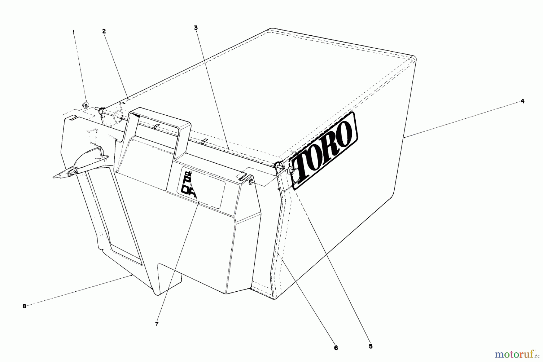  Toro Neu Mowers, Walk-Behind Seite 1 20677 - Toro Lawnmower, 1990 (0002102-0999999) GRASS BAG ASSEMBLY NO. 43-0018