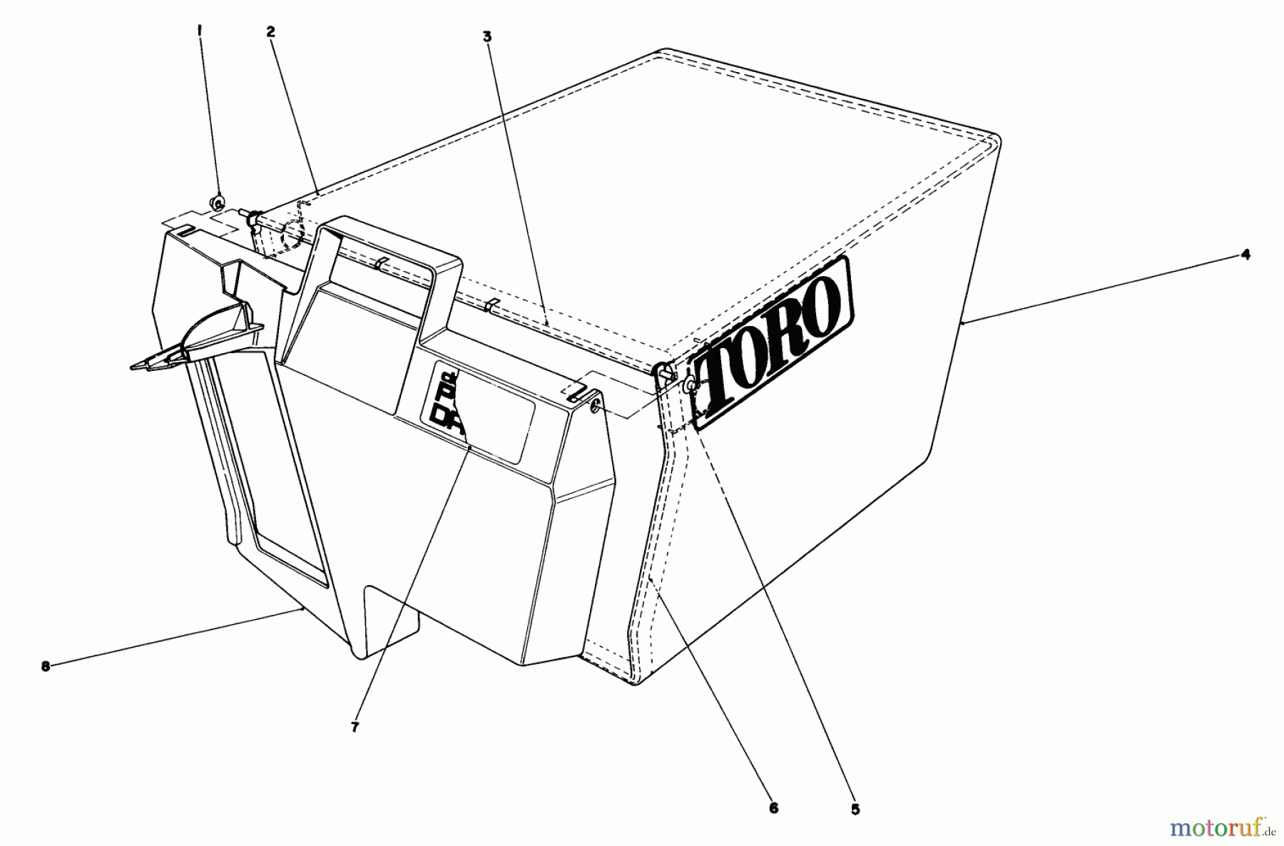  Toro Neu Mowers, Walk-Behind Seite 1 20680 - Toro Lawnmower, 1985 (5000001-5999999) GRASS BAG ASSEMBLY NO. 11-0189