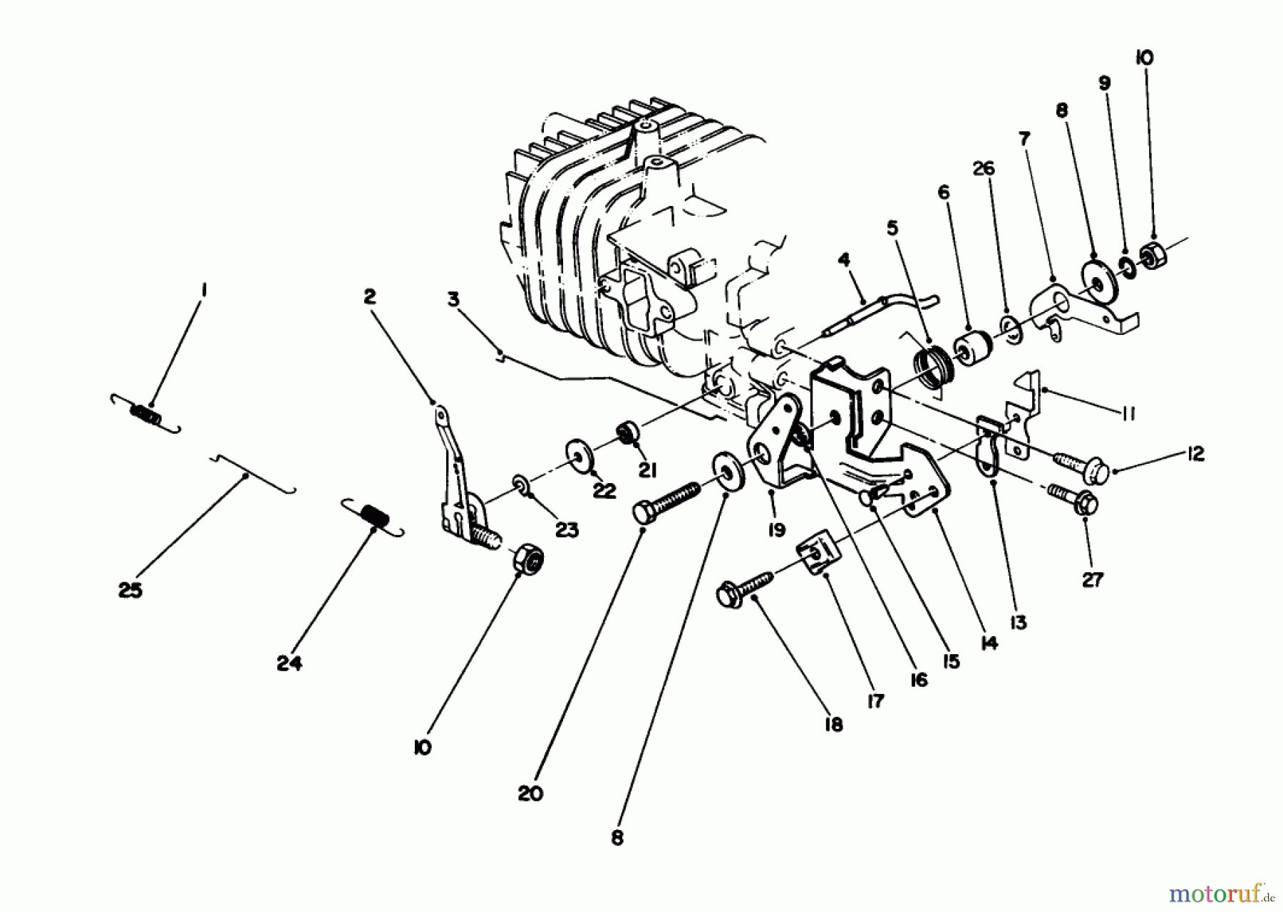  Toro Neu Mowers, Walk-Behind Seite 1 20684C - Toro Lawnmower, 1989 (9000001-9999999) GOVERNOR ASSEMBLY (ENGINE MODEL NO. 47PJ8) (ENGINE MODEL NO. 47PH7)