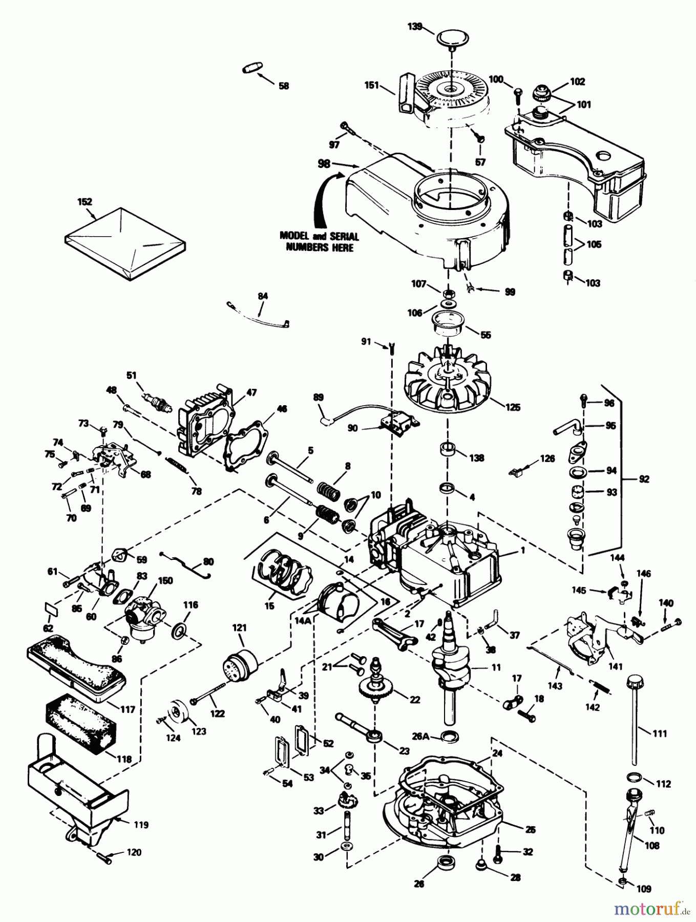  Toro Neu Mowers, Walk-Behind Seite 1 20692 - Toro Lawnmower, 1988 (8000001-8999999) ENGINE TECUMSEH MODEL NO. TVS100-44011B