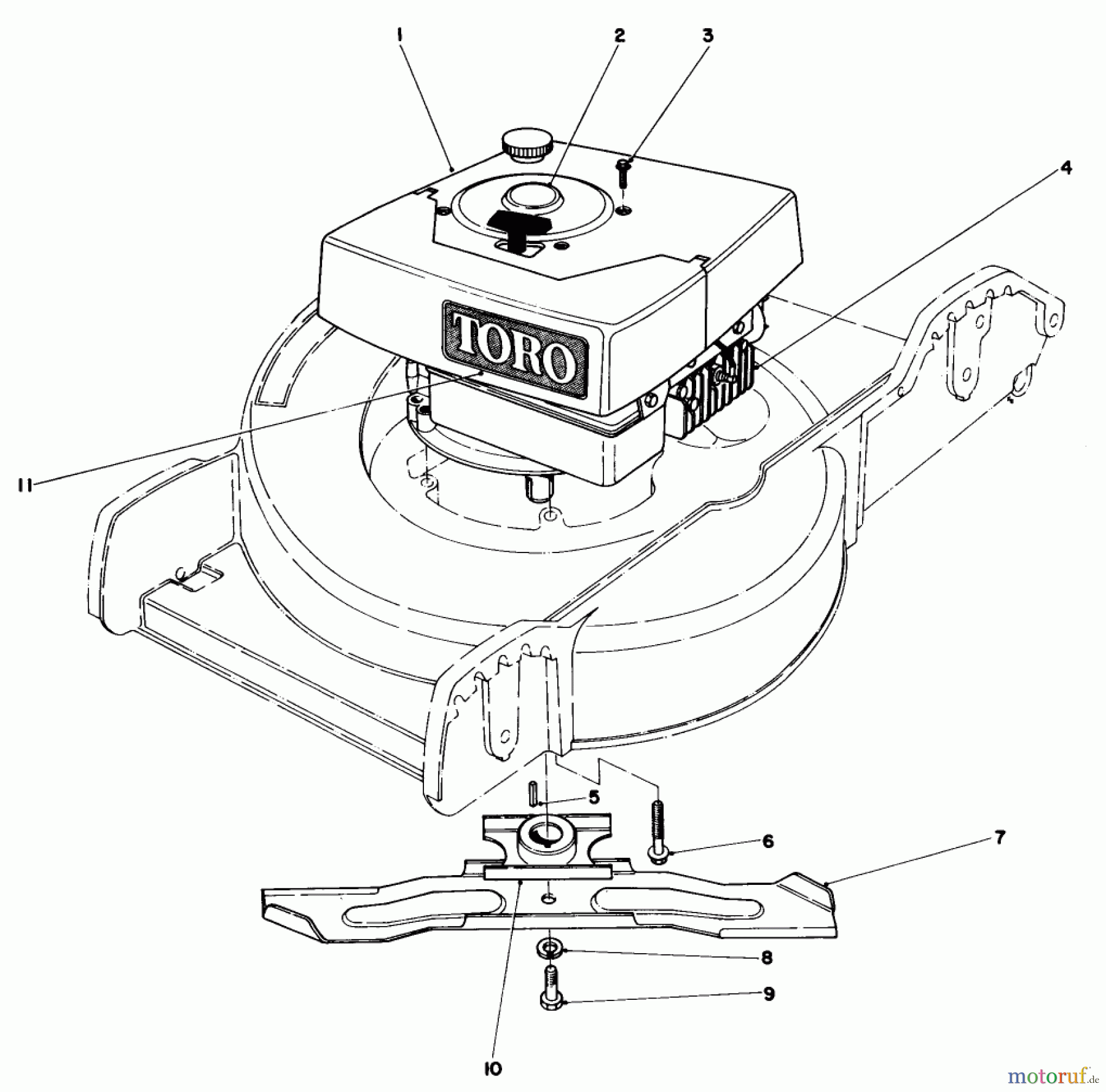  Toro Neu Mowers, Walk-Behind Seite 1 20698 - Toro Lawnmower, 1982 (2000001-2999999) ENGINE ASSEMBLY