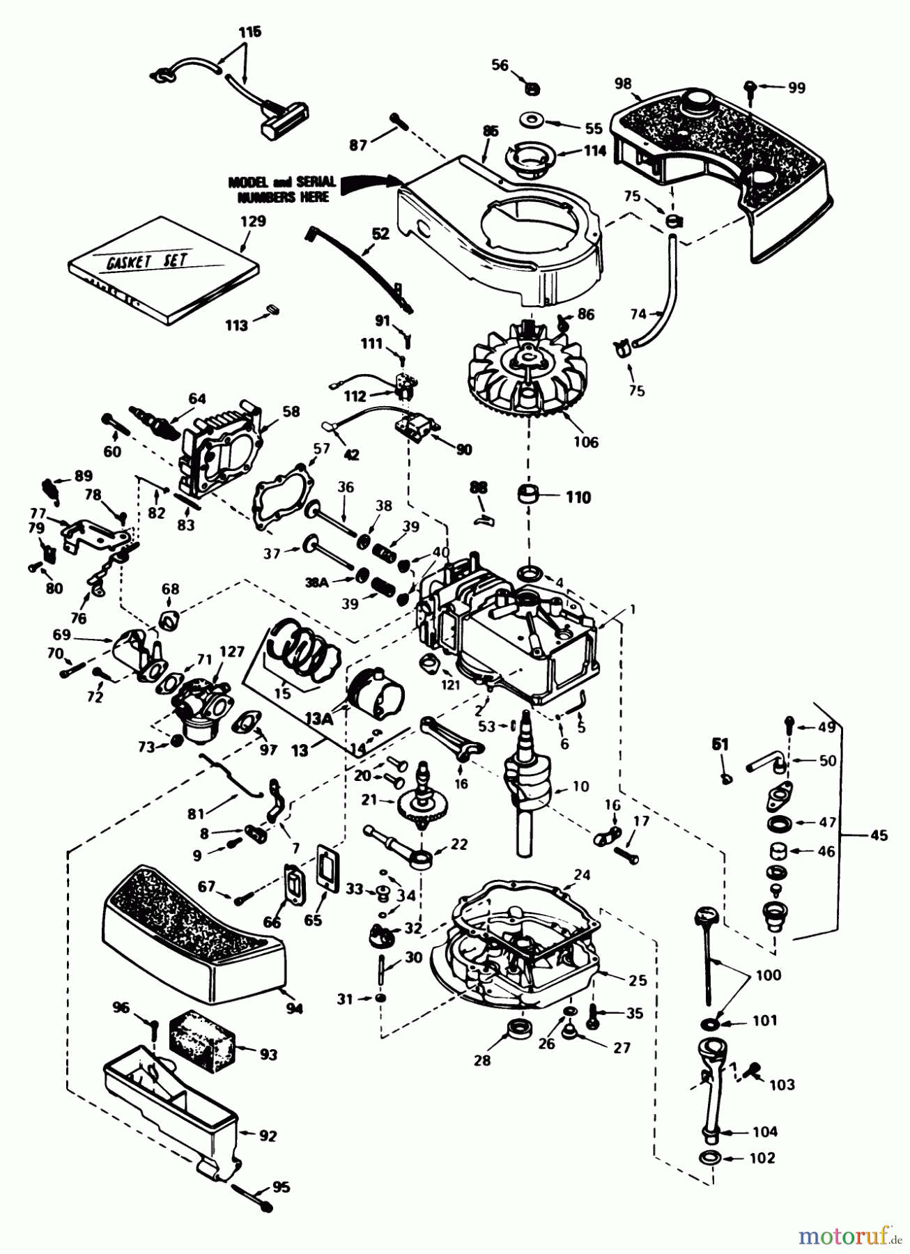  Toro Neu Mowers, Walk-Behind Seite 1 20718C - Toro Lawnmower, 1986 (6000001-6999999) ENGINE TECUMSEH MODEL NO. TNT100-10098E