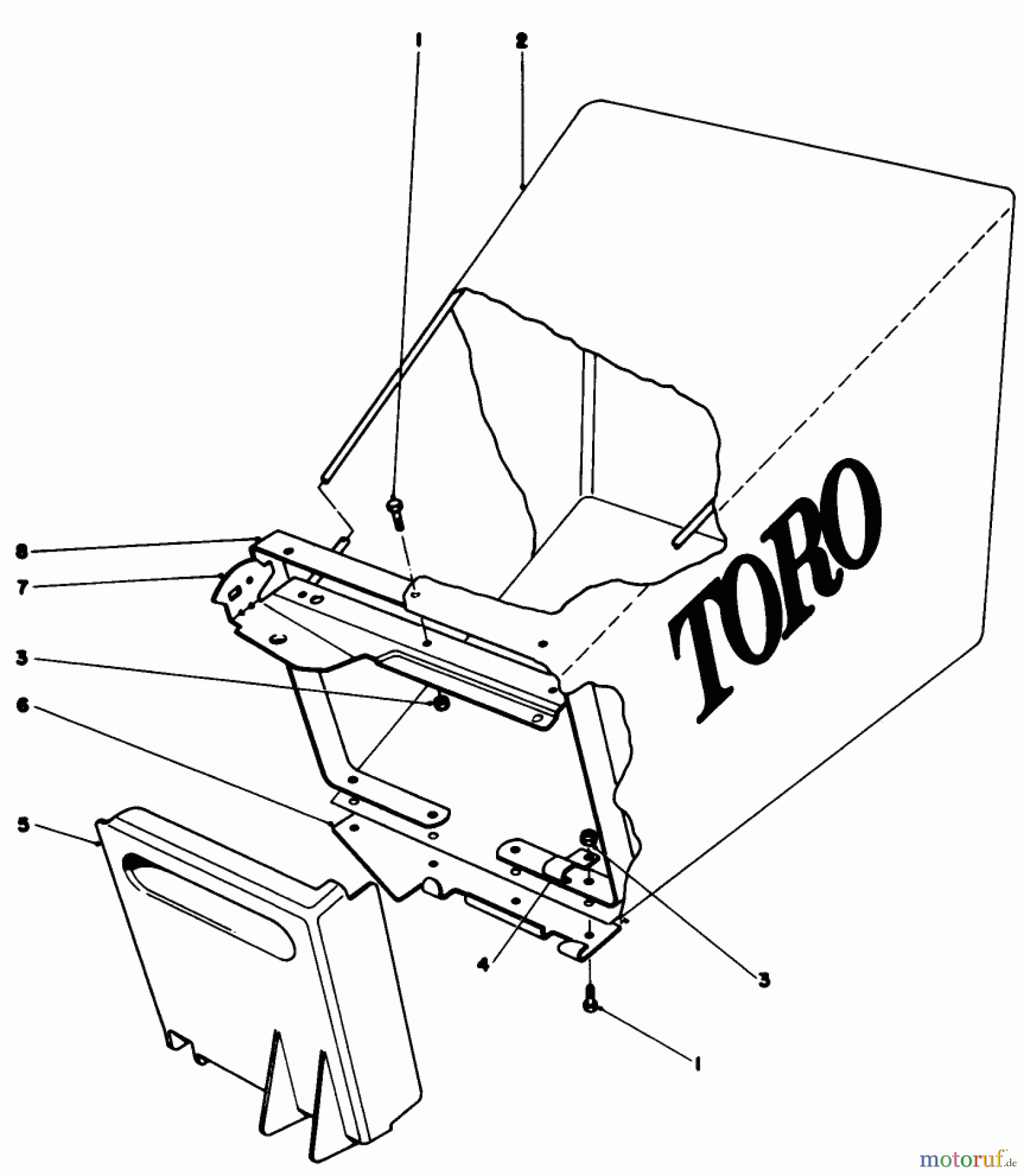  Toro Neu Mowers, Walk-Behind Seite 1 20725 - Toro Lawnmower, 1979 (9000001-9999999) GRASS BAG ASSEMBLY