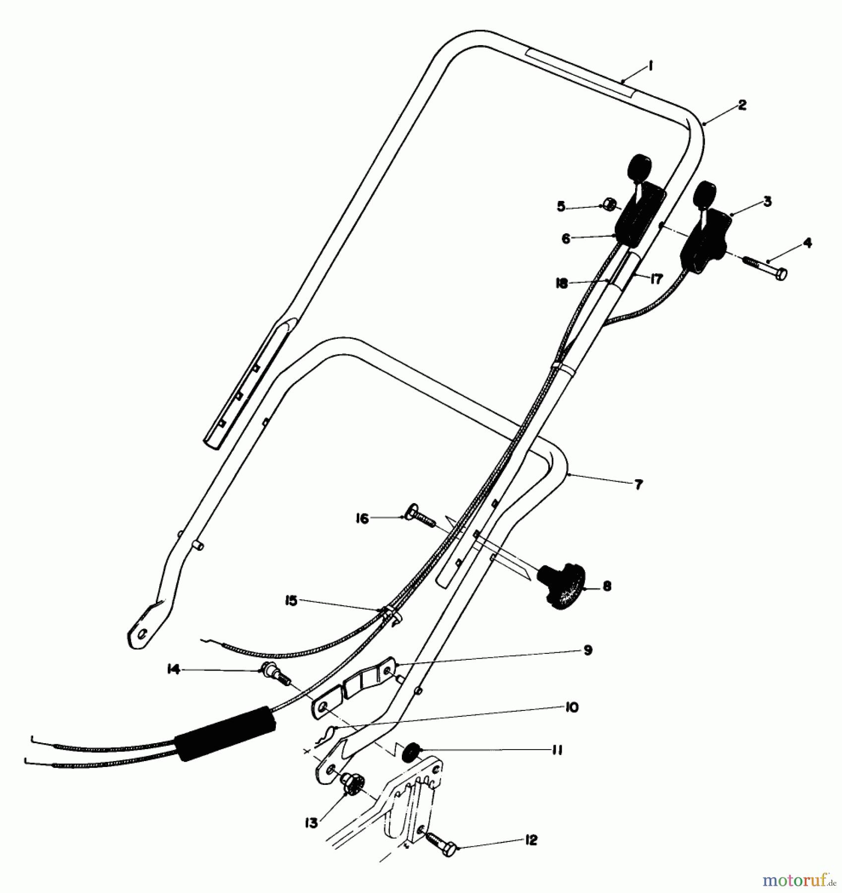  Toro Neu Mowers, Walk-Behind Seite 1 20725 - Toro Lawnmower, 1980 (0000001-0999999) HANDLE ASSEMBLY