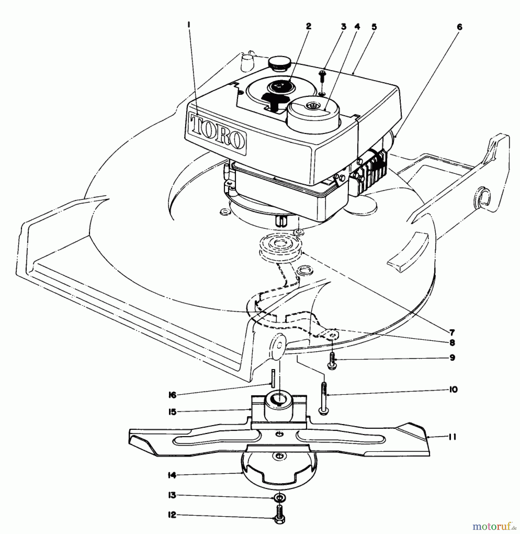  Toro Neu Mowers, Walk-Behind Seite 1 20735 - Toro Lawnmower, 1980 (0000001-0999999) ENGINE ASSEMBLY