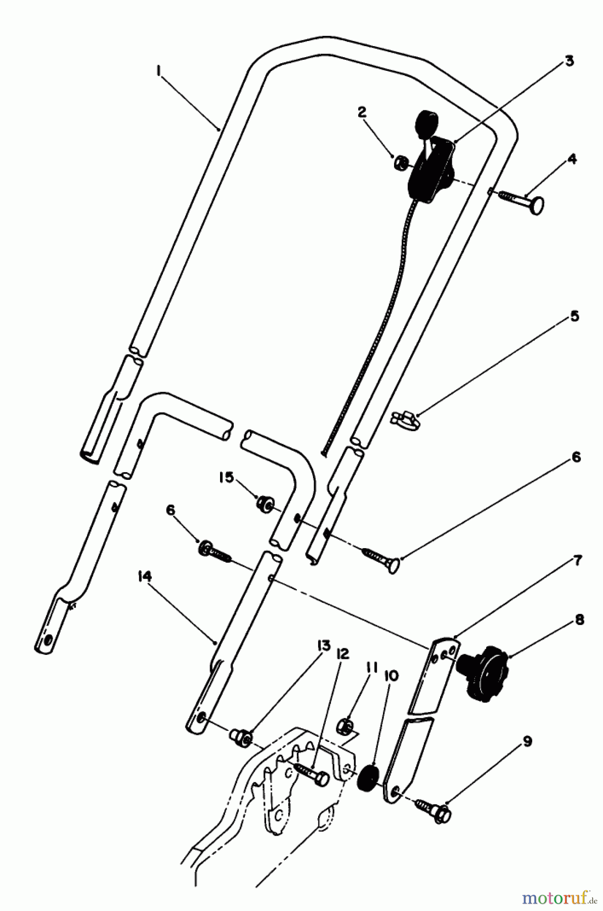  Toro Neu Mowers, Walk-Behind Seite 1 20743C - Toro Lawnmower, 1985 (5000001-5999999) HANDLE ASSEMBLY