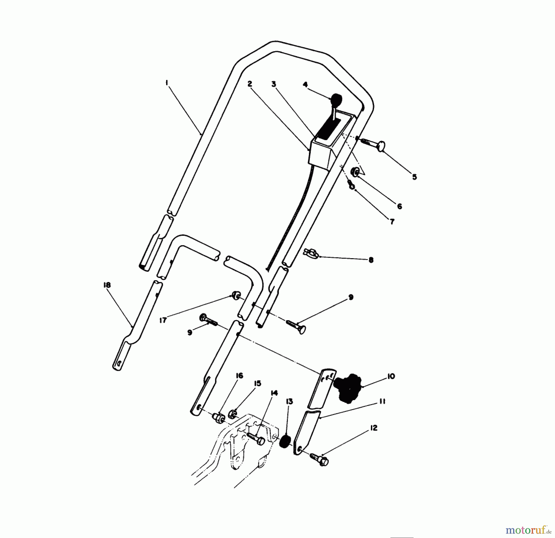  Toro Neu Mowers, Walk-Behind Seite 1 20745C - Toro Lawnmower, 1985 (5000001-5999999) HANDLE ASSEMBLY