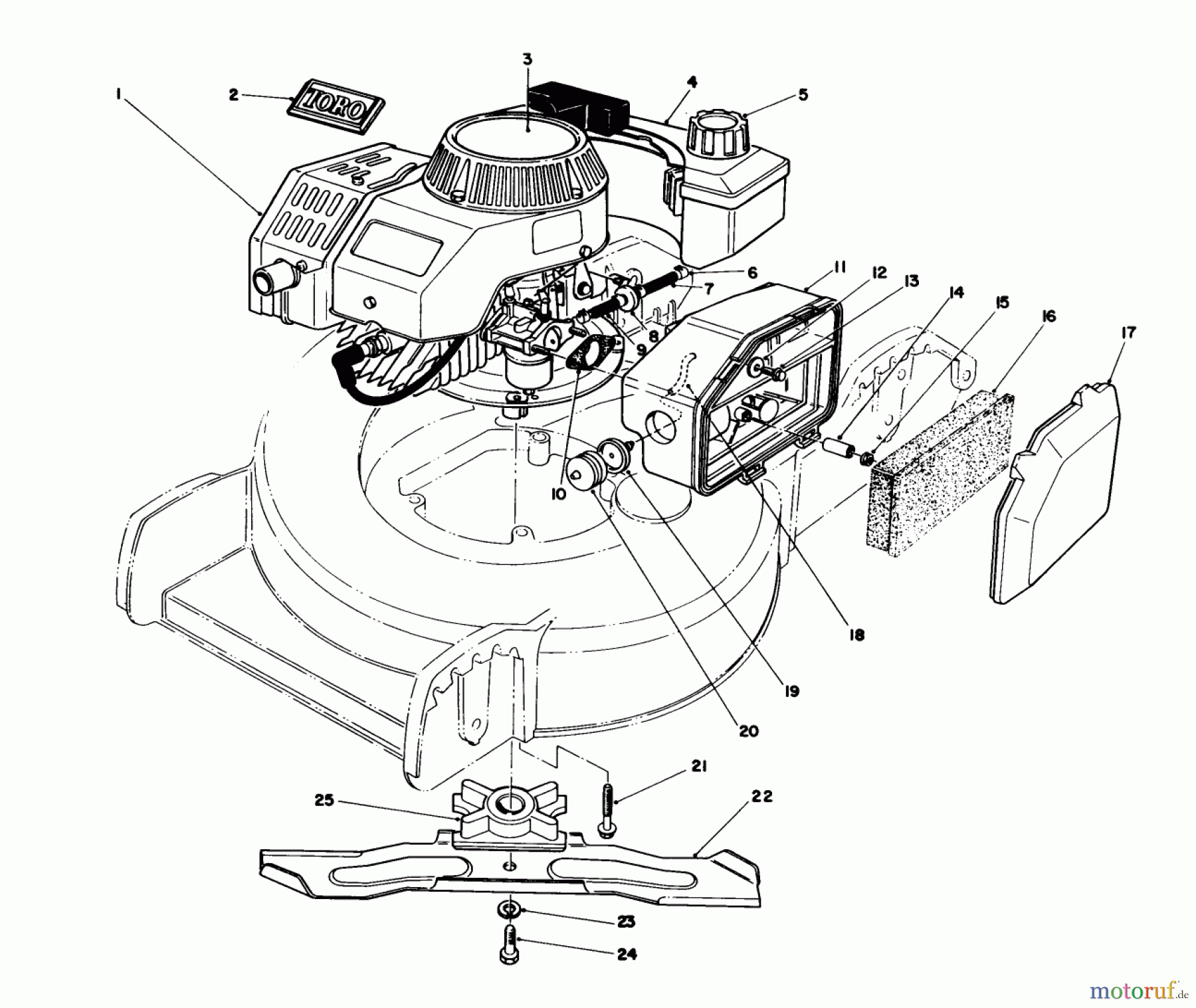  Toro Neu Mowers, Walk-Behind Seite 1 20746C - Toro Lawnmower, 1988 (8000001-8999999) ENGINE ASSEMBLY