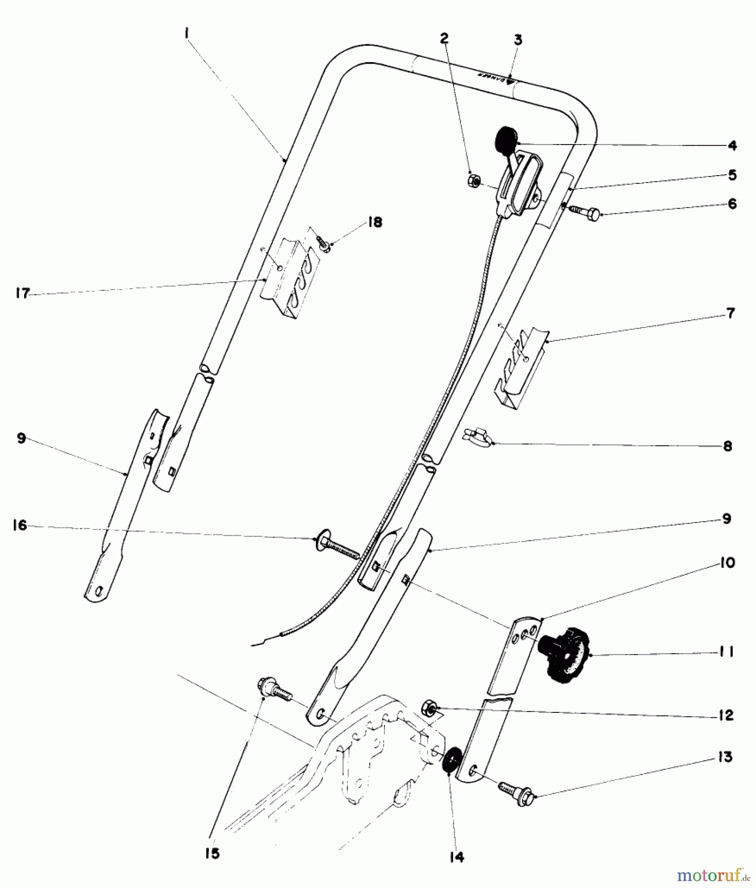  Toro Neu Mowers, Walk-Behind Seite 1 20752 - Toro Lawnmower, 1980 (0000001-0999999) HANDLE ASSEMBLY