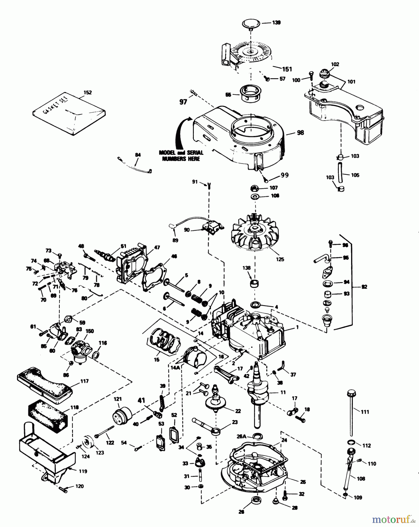  Toro Neu Mowers, Walk-Behind Seite 1 20780C - Toro Lawnmower, 1988 (8000001-8999999) ENGINE TECUMSEH MODEL NO. TVS100-44014B