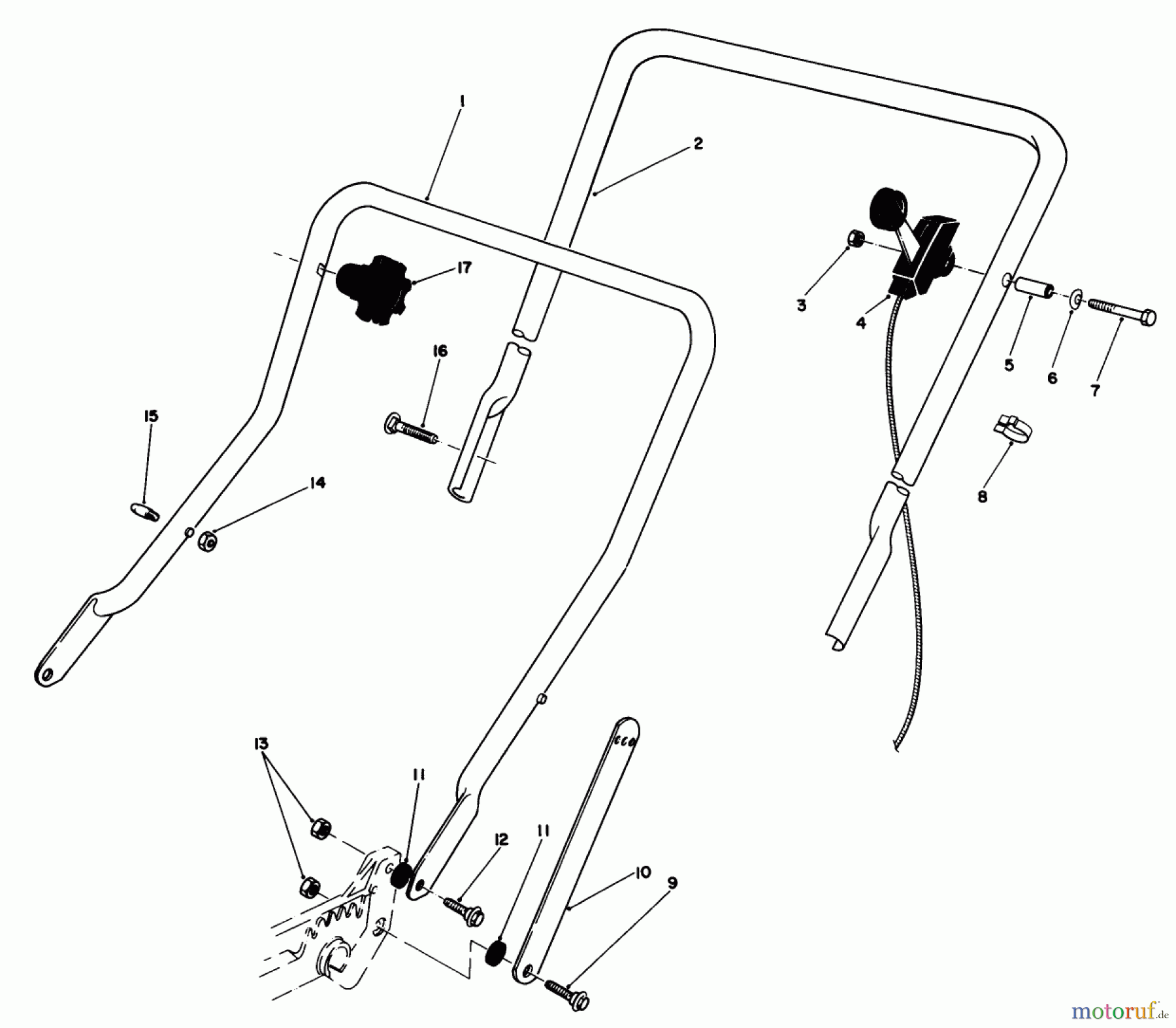  Toro Neu Mowers, Walk-Behind Seite 1 20782C - Toro Lawnmower, 1985 (5000001-5999999) HANDLE ASSEMBLY