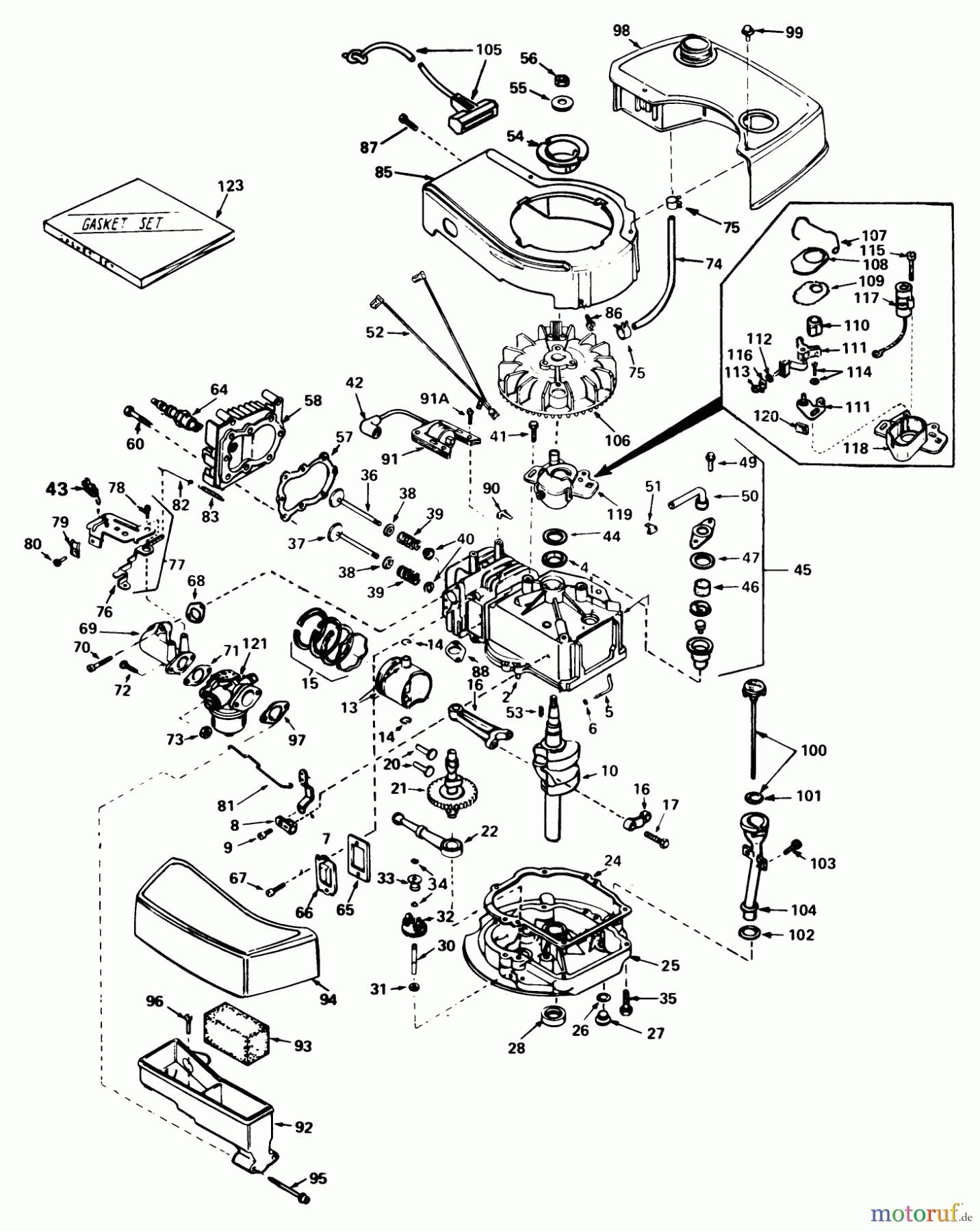  Toro Neu Mowers, Walk-Behind Seite 1 20790 - Toro Lawnmower, 1979 (9000001-9999999) ENGINE TECUMSEH MODEL NO. TNT 100-10061C