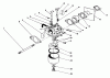 Toro 22025 - Lawnmower, 1990 (0000001-0999999) Spareparts CARBURETOR ASSEMBLY (MODEL NO. 47PK9-3)
