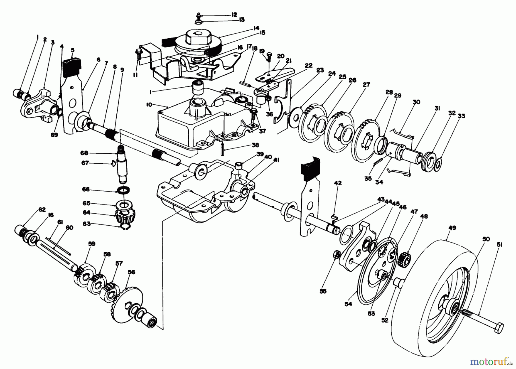  Toro Neu Mowers, Walk-Behind Seite 2 22030 - Toro Lawnmower, 1984 (4000001-4999999) GEAR CASE ASSEMBLY (MODEL 22035)