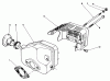 Toro 22035 - Lawnmower, 1985 (5000001-5999999) Spareparts MUFFLER ASSEMBLY