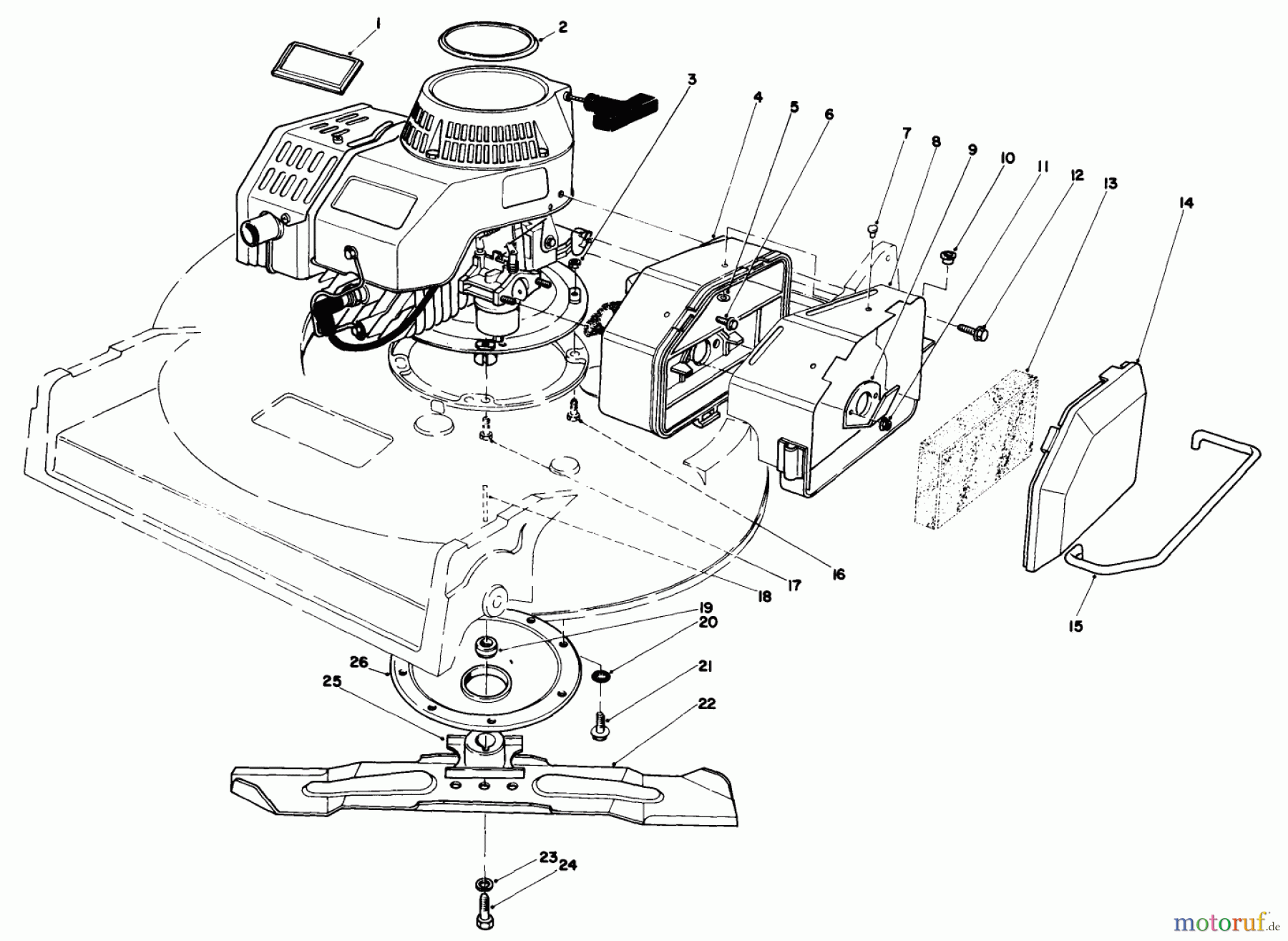  Toro Neu Mowers, Walk-Behind Seite 2 22035 - Toro Lawnmower, 1988 (8002990-8999999) ENGINE ASSEMBLY (MODEL 22030)